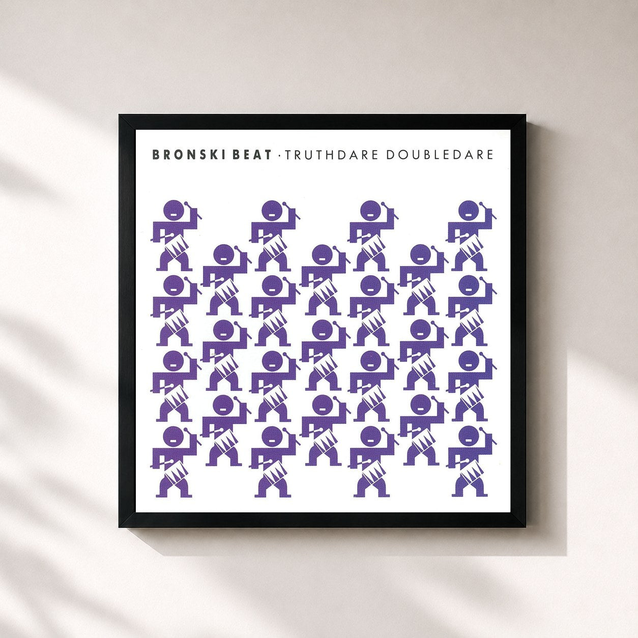 #noir Tableau carré de l'album Truthdare Doubledare de Bronski Beat, cadre noir 32x32 cm