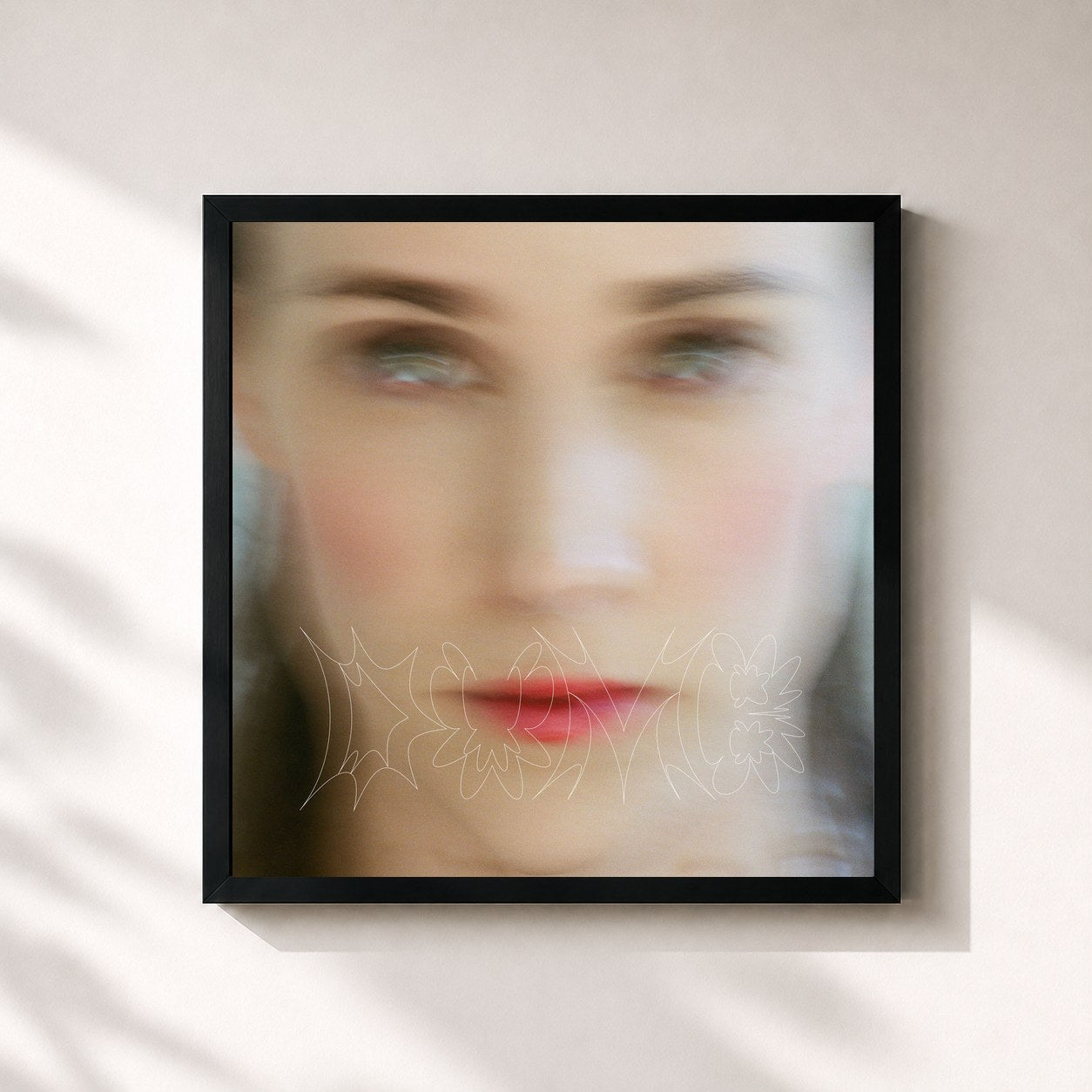 #noir Tableau carré de l'album DUMB de Emma Louise, cadre noir 32x32 cm