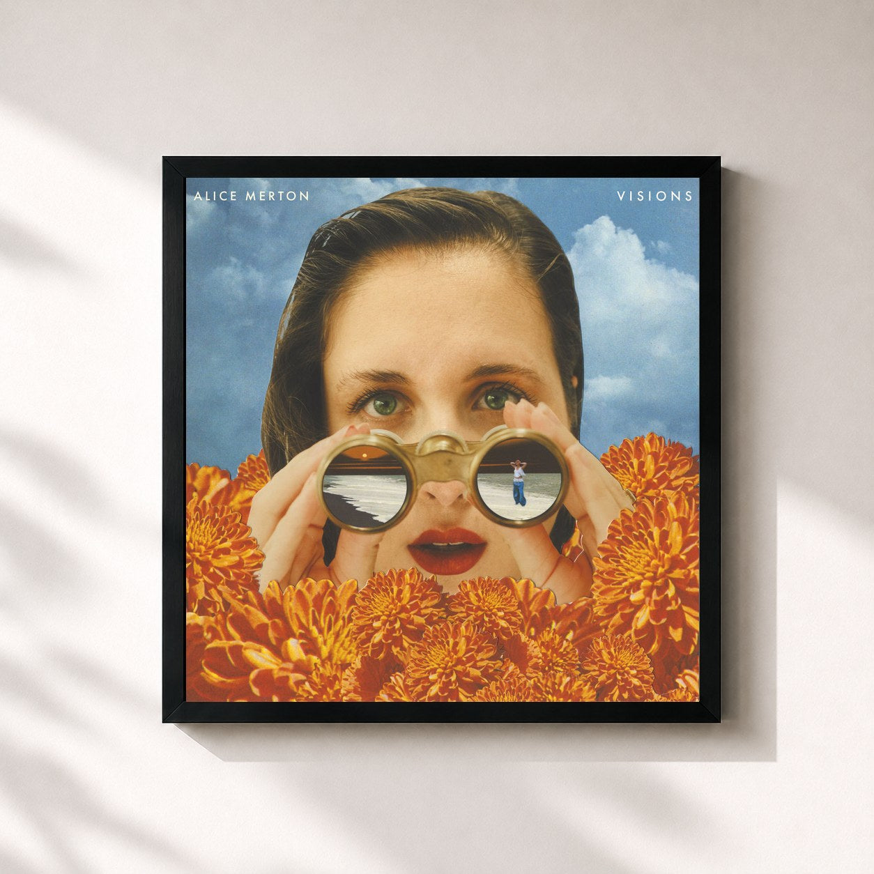 #noir Tableau carré de l'album Visions de Alice Merton, cadre noir 32x32 cm