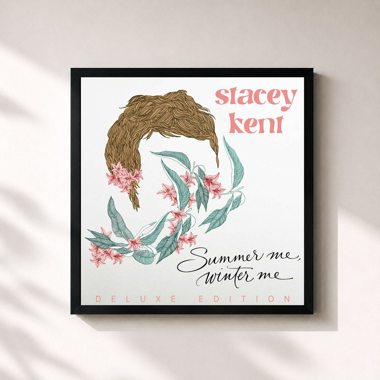 #noir Tableau carré de l'album Summer Me, Winter Me (Deluxe Edition) de Stacey Kent, cadre noir 32x32 cm