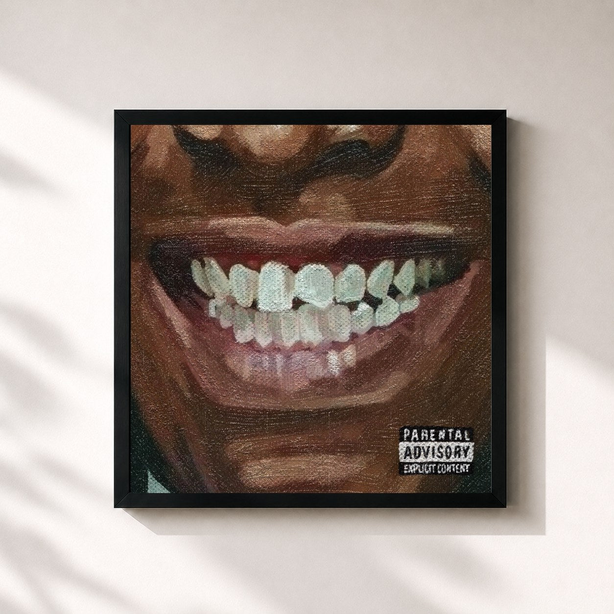 #noir Tableau carré de l'album SMYLE AGAIN (Deluxe) de Kyle, cadre noir 32x32 cm