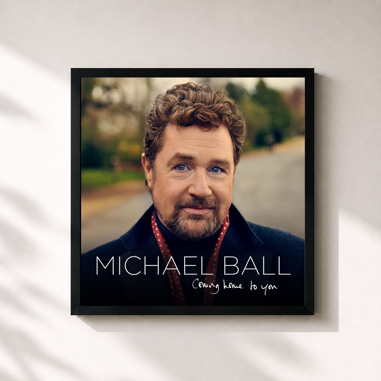 #noir Tableau carré de l'album Coming Home To You de Michael Ball, cadre noir 32x32 cm