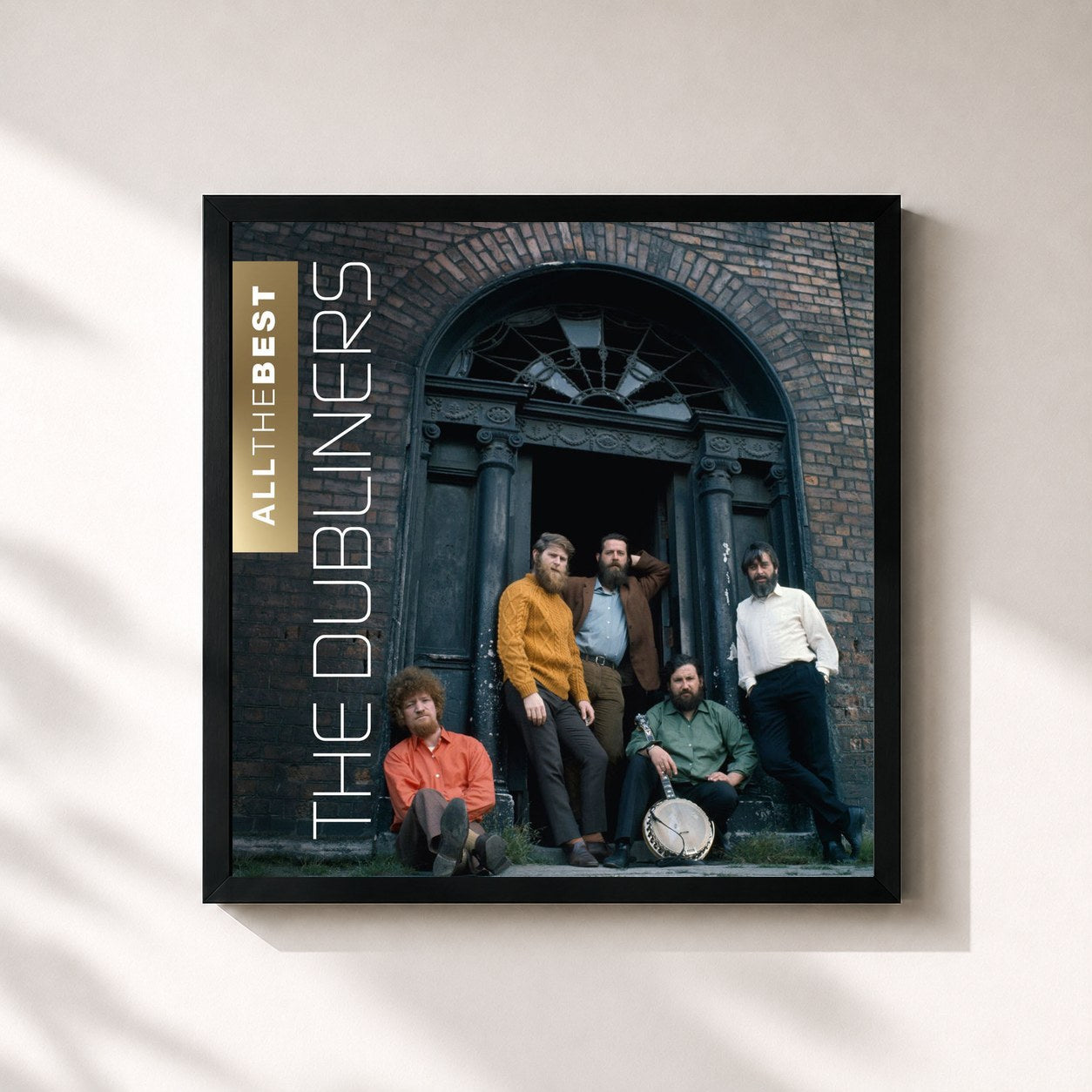#noir Tableau carré de l'album All the Best de The Dubliners, cadre noir 32x32 cm