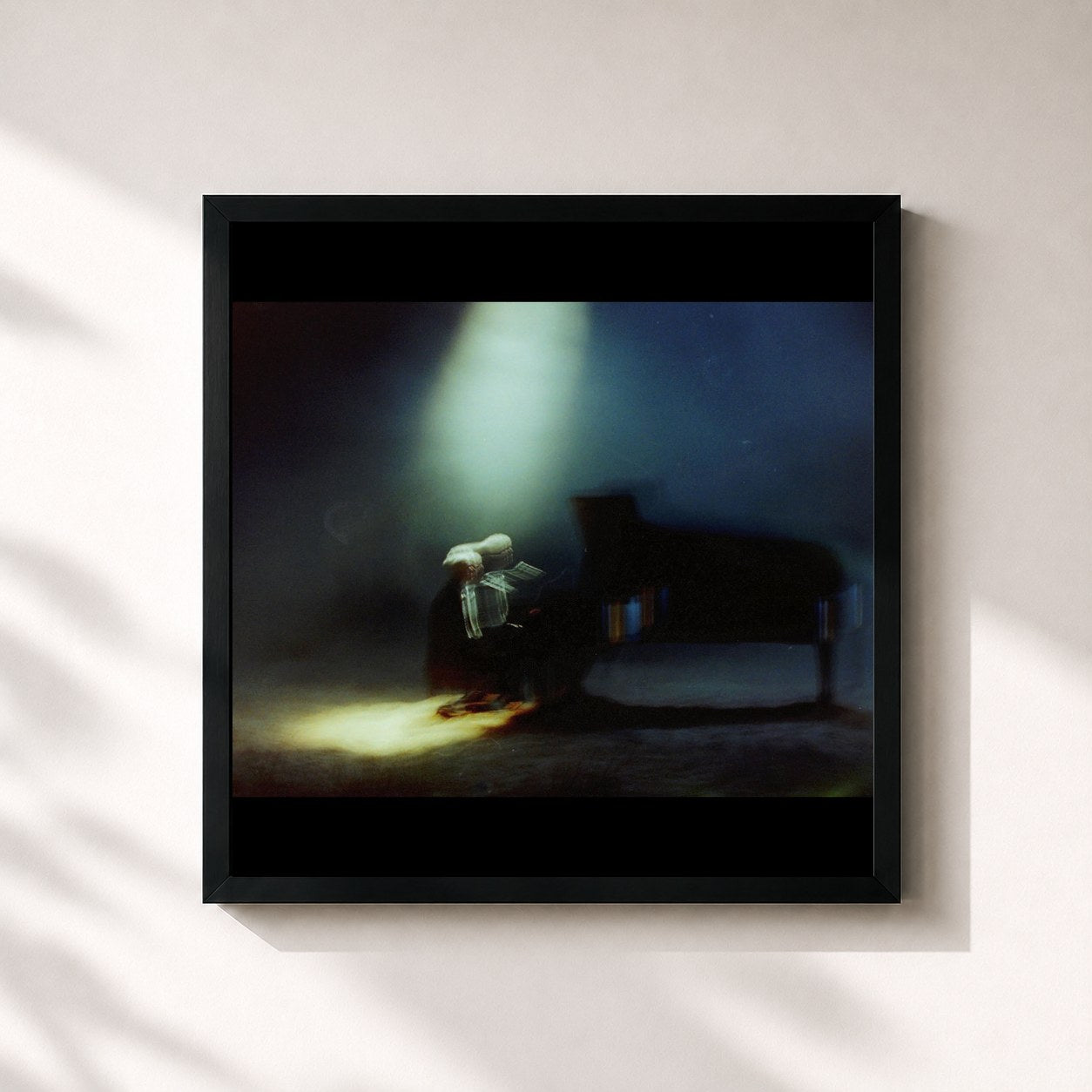 #noir Tableau carré de l'album Covers de James Blake, cadre noir 32x32 cm