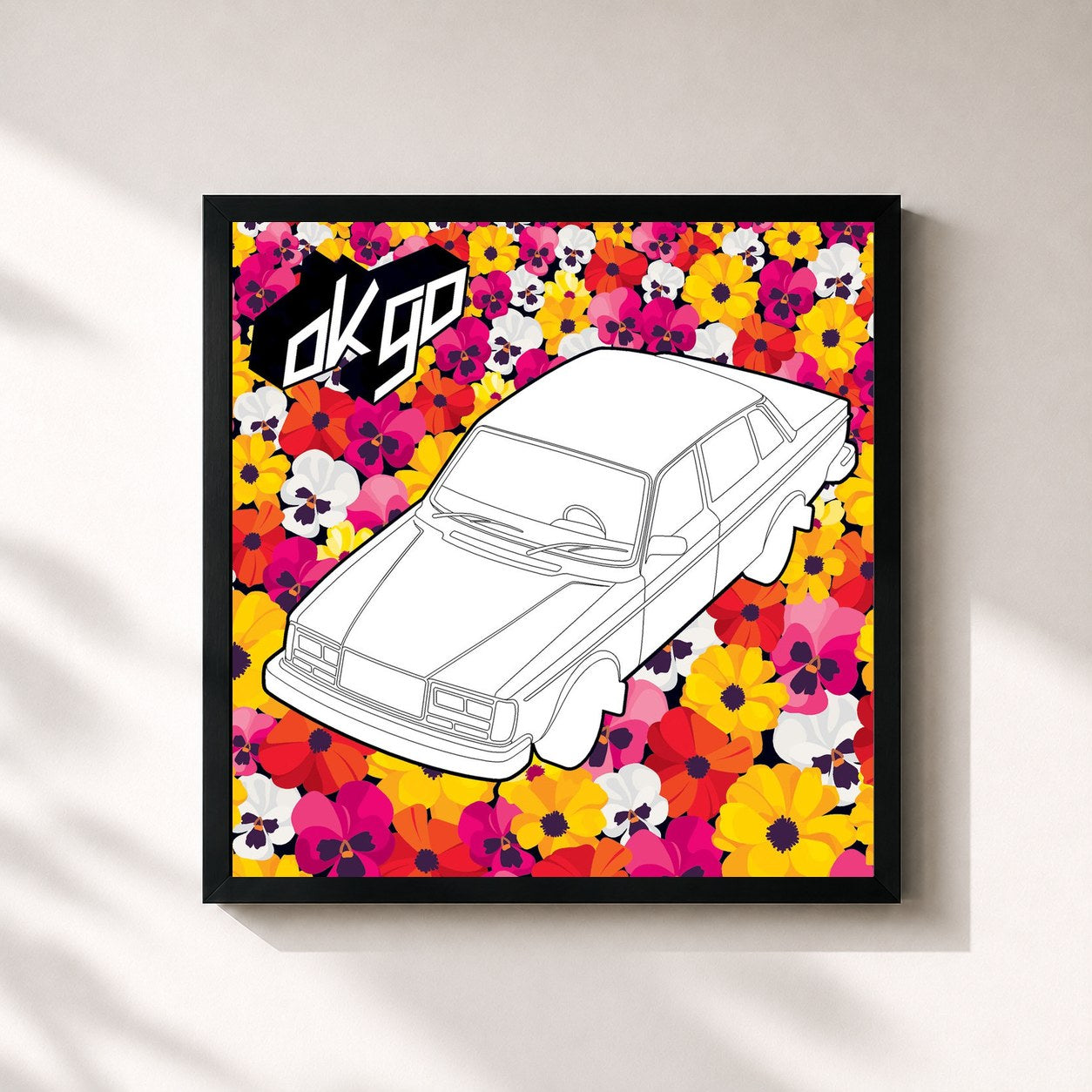 #noir Tableau carré de l'album OK Go de OK Go, cadre noir 32x32 cm