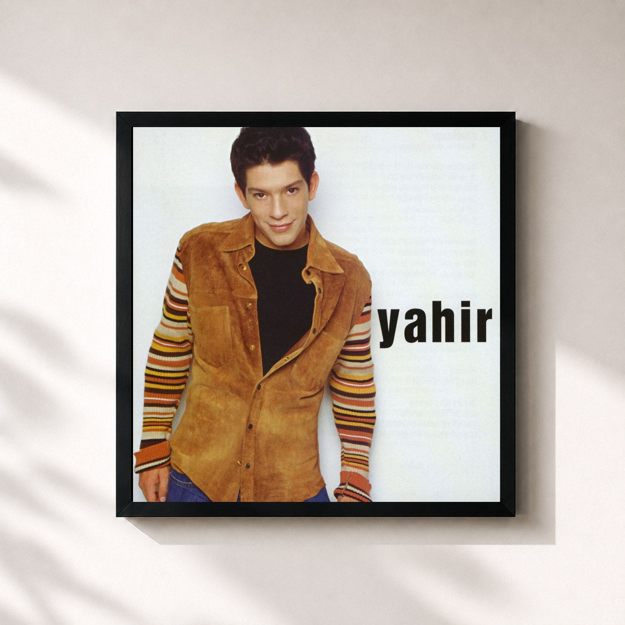 #noir Tableau carré de l'album Yahir de Yahir, cadre noir 32x32 cm