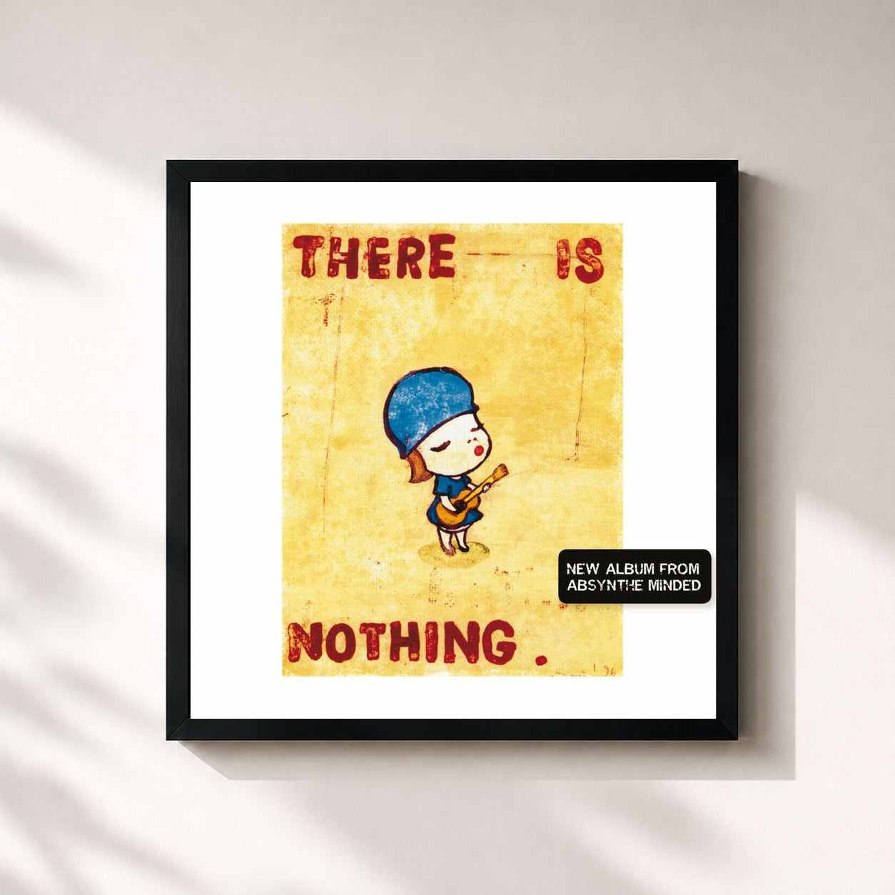 #noir Tableau carré de l'album There Is Nothing de Absynthe Minded, cadre noir 32x32 cm