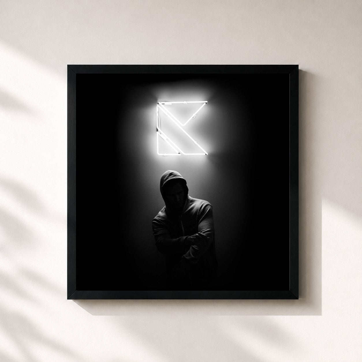 #noir Tableau carré de l'album REDUX 006 de Kaskade, cadre noir 32x32 cm
