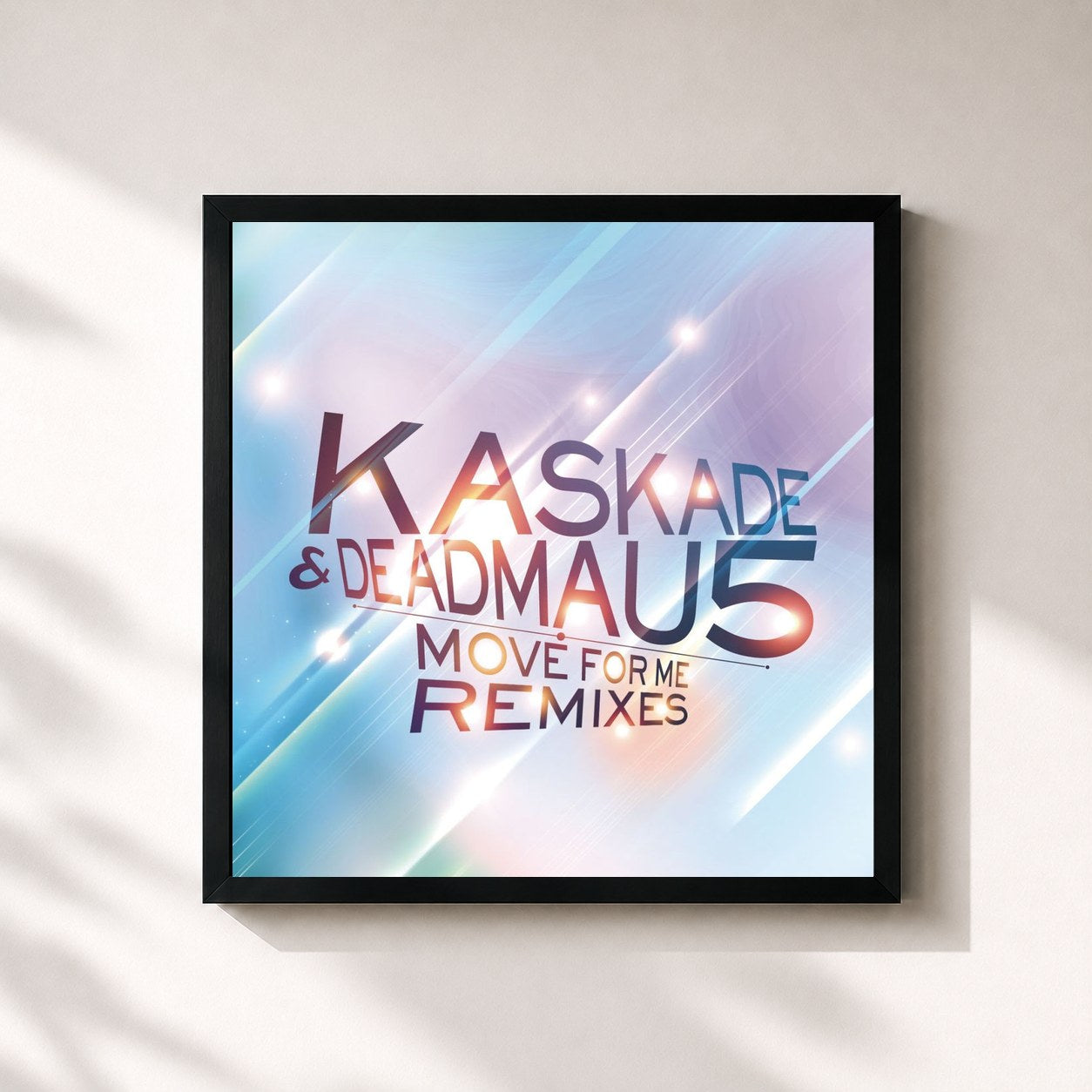 #noir Tableau carré de l'album Move For Me (feat. Haley Gibby) de Kaskade, cadre noir 32x32 cm