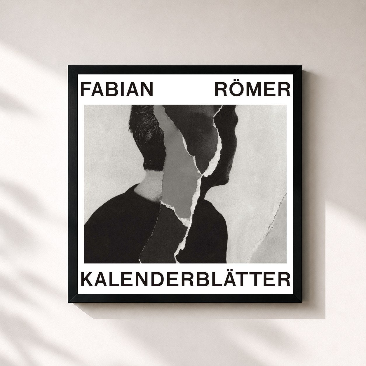 #noir Tableau carré de l'album Kalenderblätter de Fabian Römer, cadre noir 32x32 cm