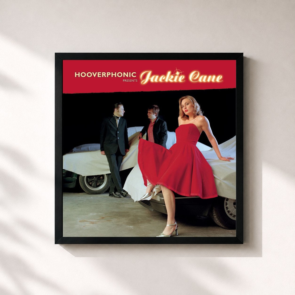 #noir Tableau carré de l'album Hooverphonic presents Jackie Cane de Hooverphonic, cadre noir 32x32 cm