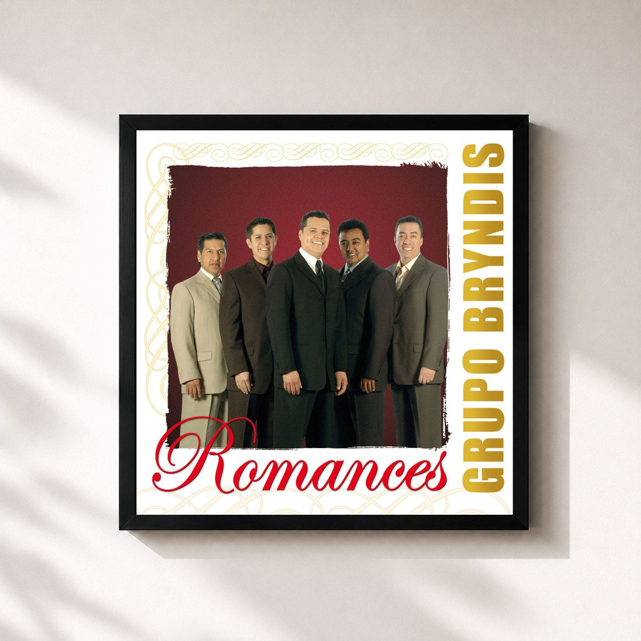 #noir Tableau carré de l'album Romances de Grupo Bryndis, cadre noir 32x32 cm