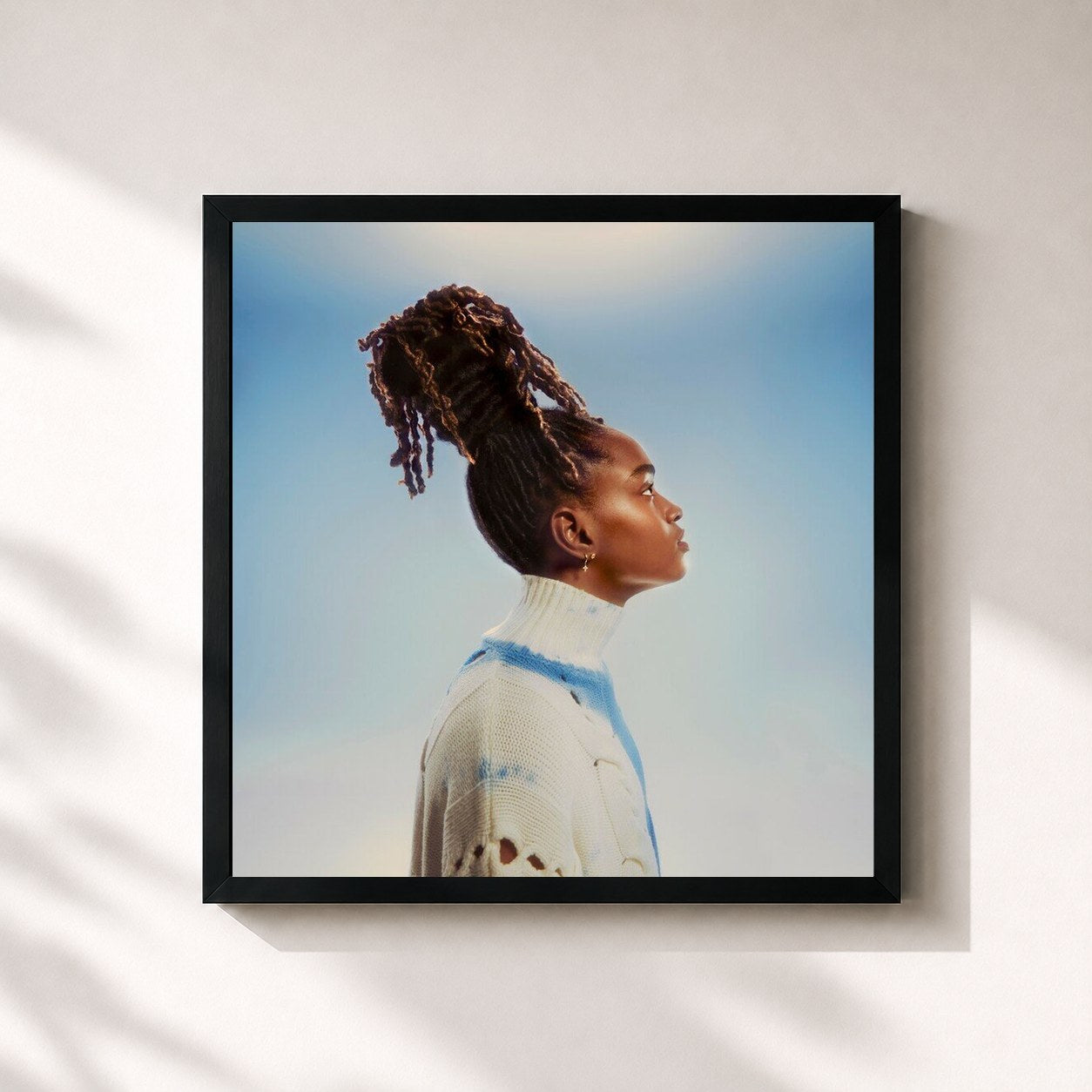 #noir Tableau carré de l'album Gifted de Original Koffee, cadre noir 32x32 cm