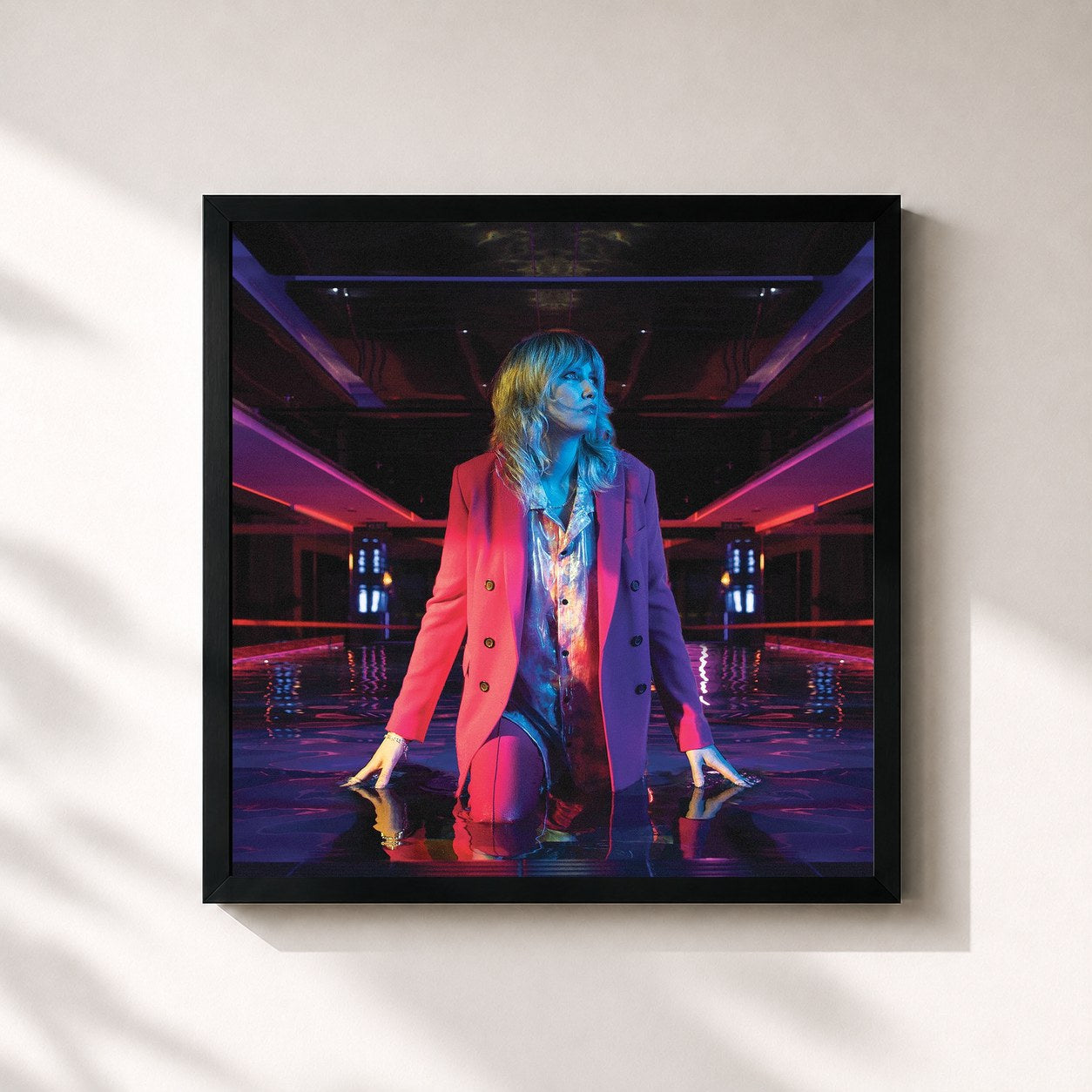 #noir Tableau carré de l'album Time Flies de Ladyhawke, cadre noir 32x32 cm