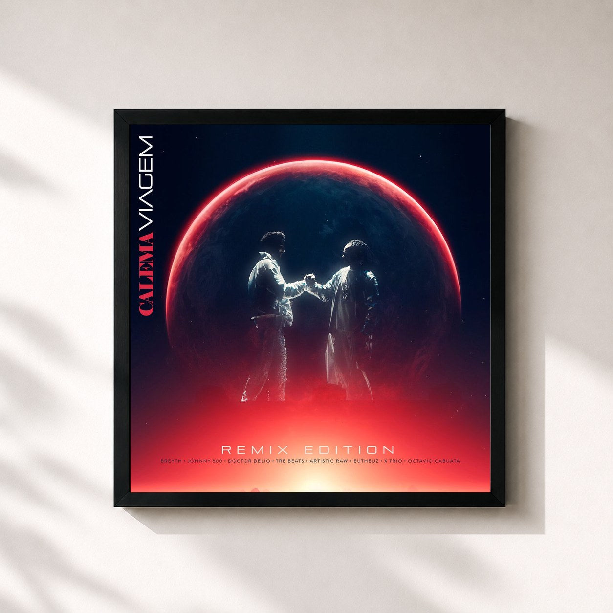 #noir Tableau carré de l'album Viagem (Remix Edition) de Calema, cadre noir 32x32 cm