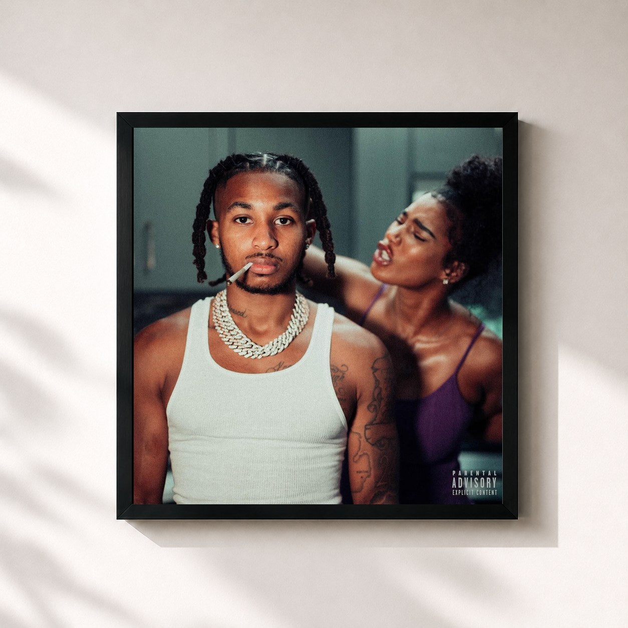 #noir Tableau carré de l'album It's Not Me It's You de DDG, cadre noir 32x32 cm