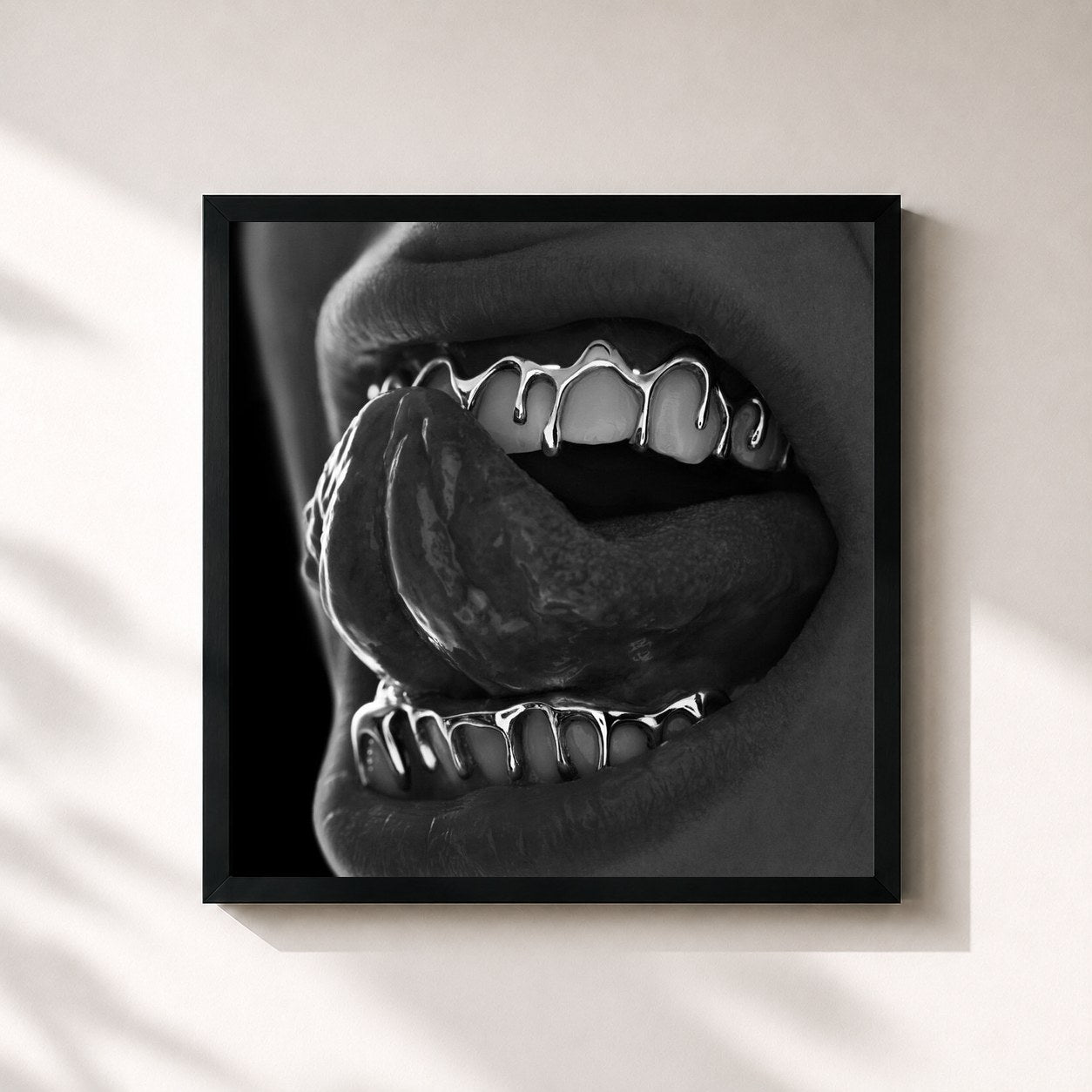 #noir Tableau carré de l'album OSCURO ÉXTASIS de Wos, cadre noir 32x32 cm