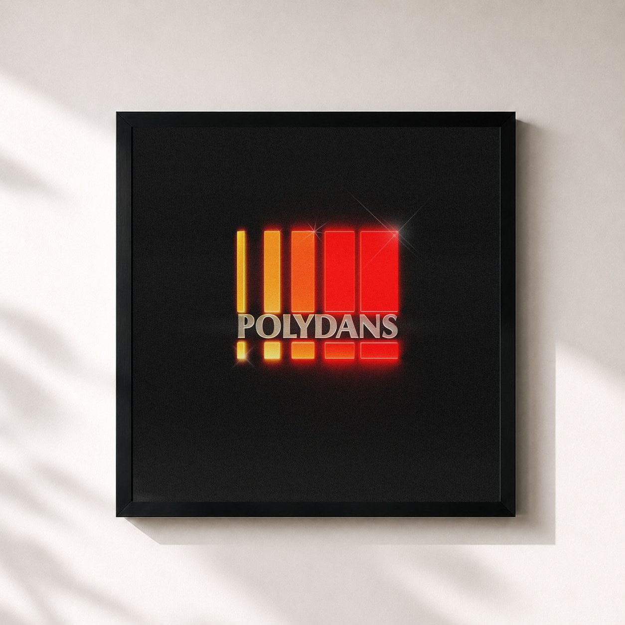 #noir Tableau carré de l'album Polydans de Roosevelt, cadre noir 32x32 cm