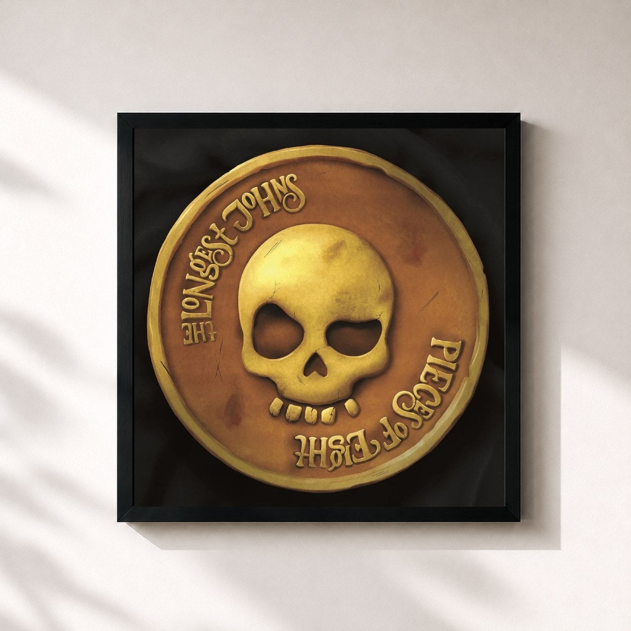 #noir Tableau carré de l'album Pieces of Eight de The Longest Johns, cadre noir 32x32 cm