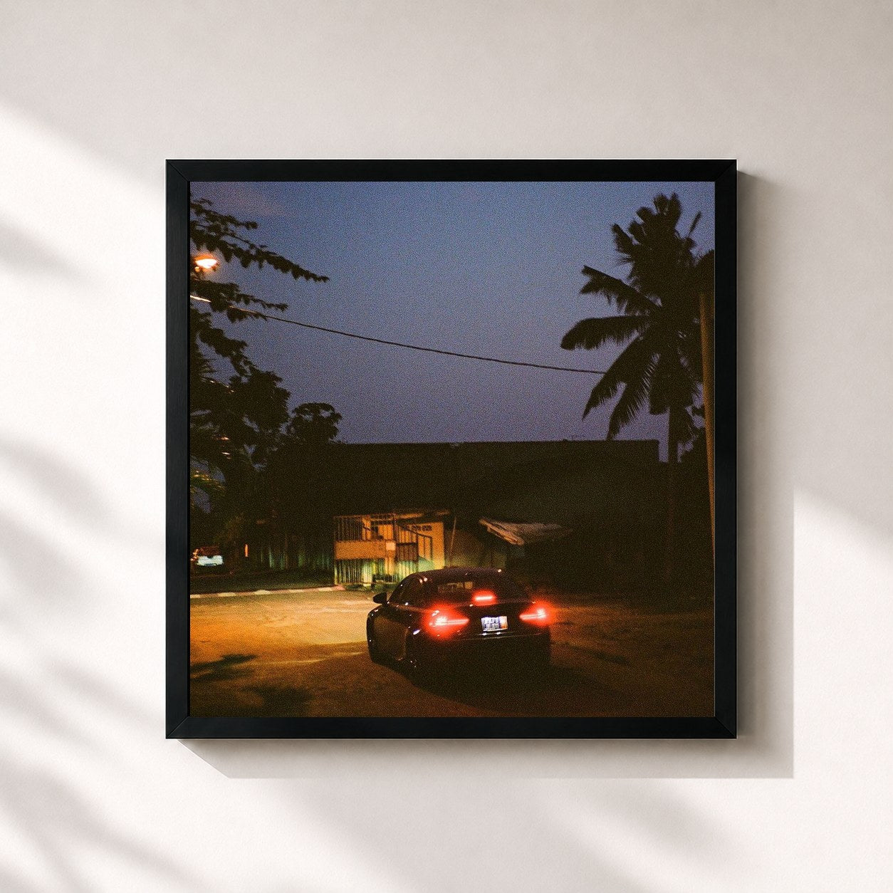 #noir Tableau carré de l'album Quand tu partiras de TripleGo, cadre noir 32x32 cm