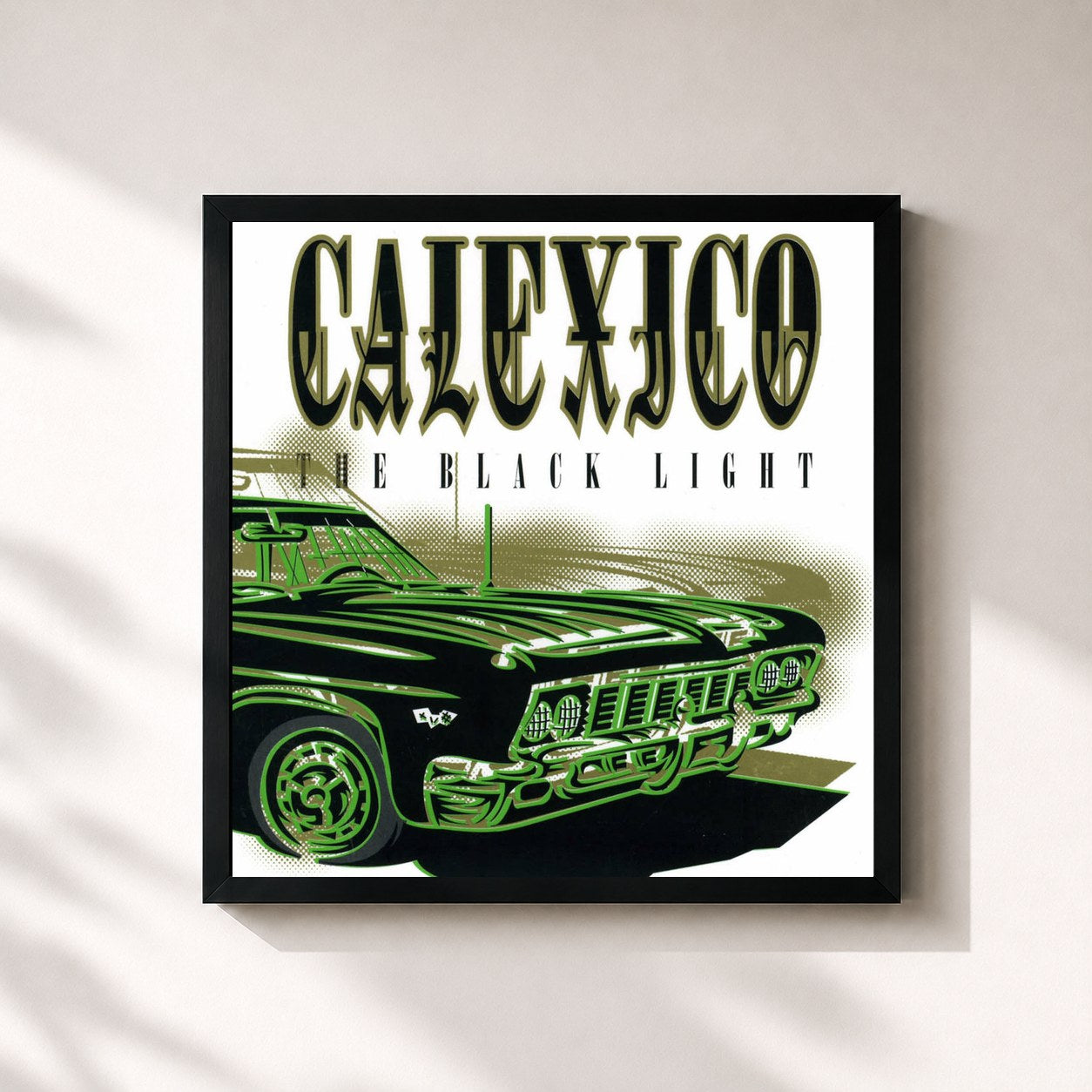 #noir Tableau carré de l'album The Black Light de Calexico, cadre noir 32x32 cm