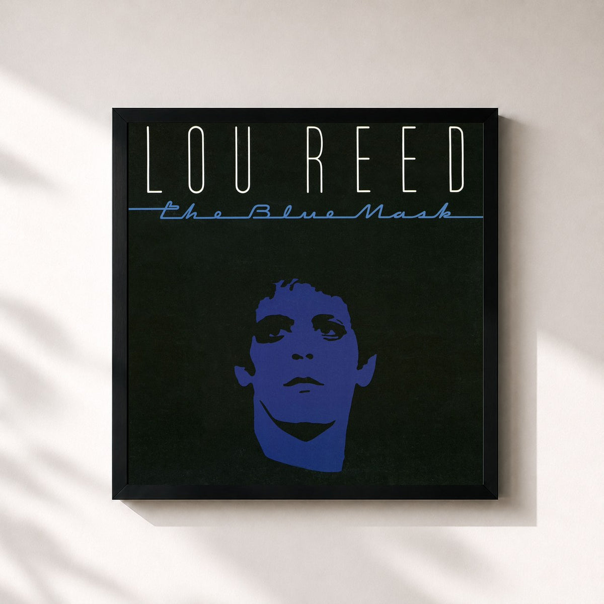 #noir Tableau carré de l'album The Blue Mask de Lou Reed, cadre noir 32x32 cm