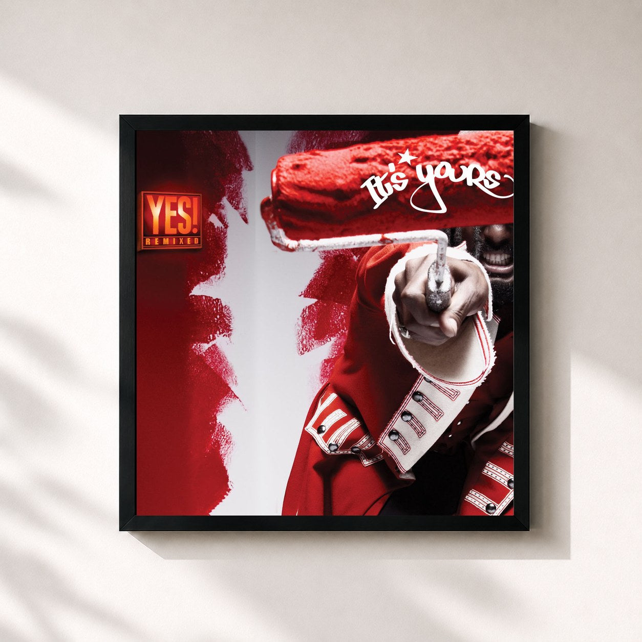 #noir Tableau carré de l'album Yes It's Yours! de k-os, cadre noir 32x32 cm