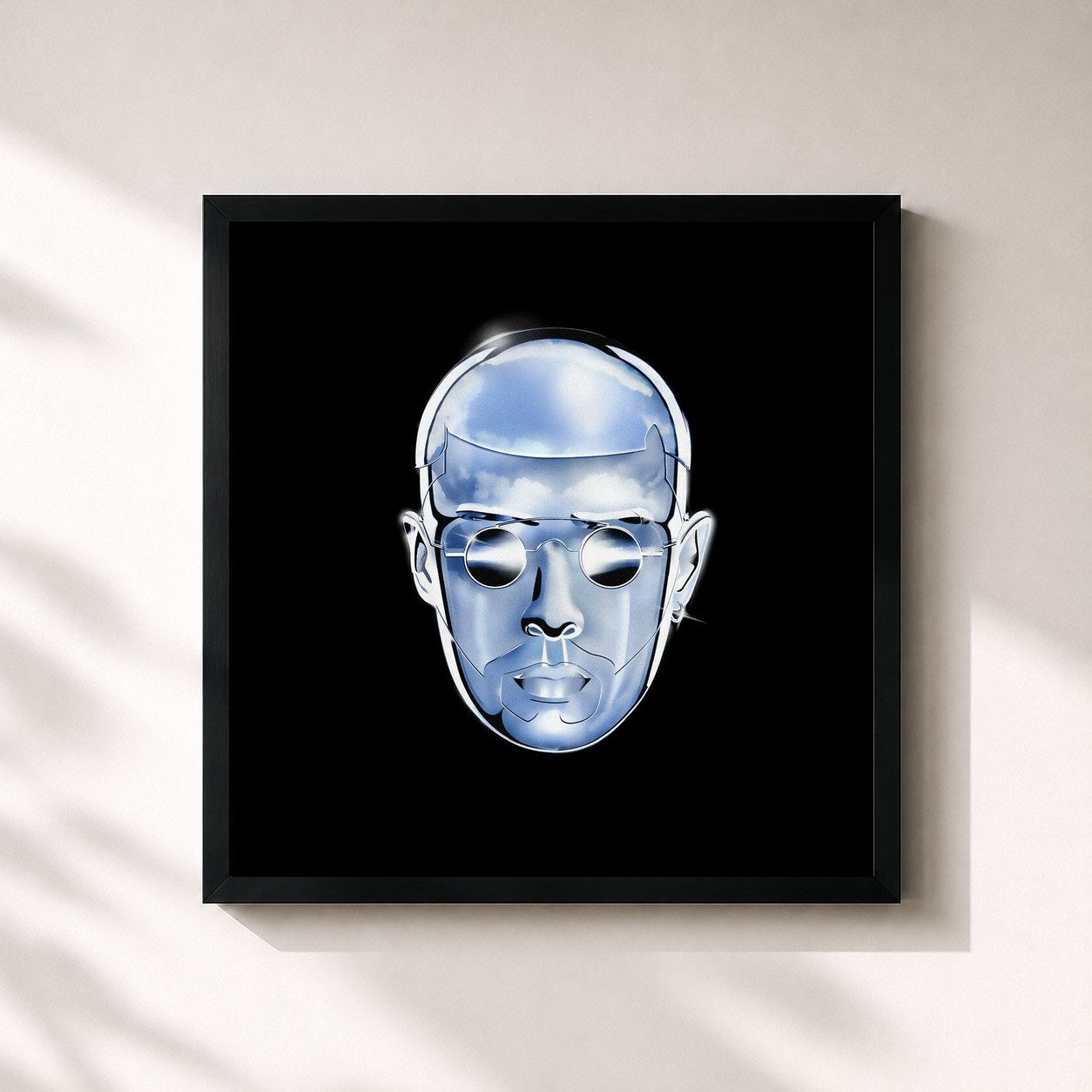 #noir Tableau carré de l'album LETTER de Sofiane Pamart, cadre noir 32x32 cm