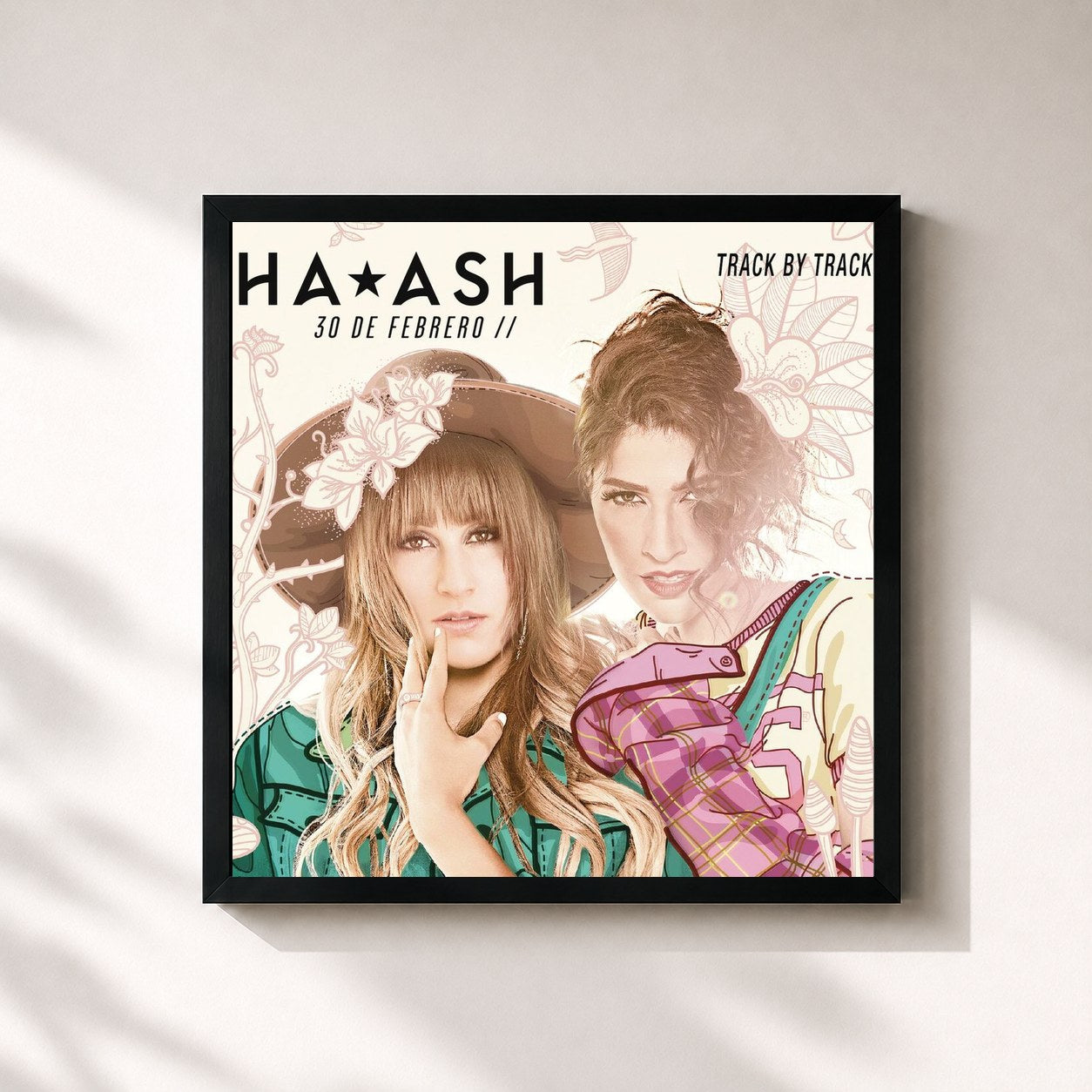 #noir Tableau carré de l'album 30 de Febrero (Track by Track Comentary) de HA-ASH, cadre noir 32x32 cm