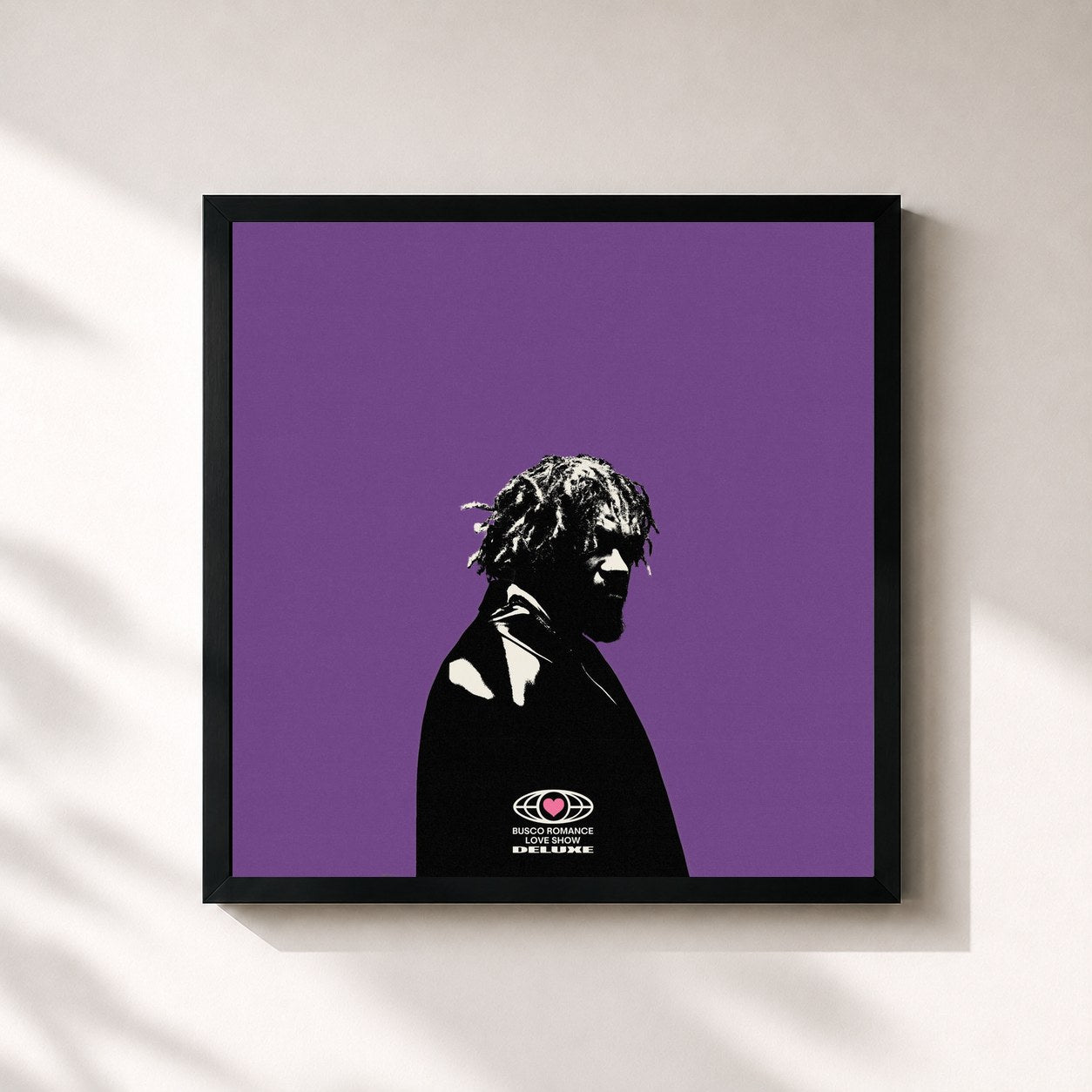 #noir Tableau carré de l'album Busco Romance Love Show (Deluxe) de Luccas Carlos, cadre noir 32x32 cm