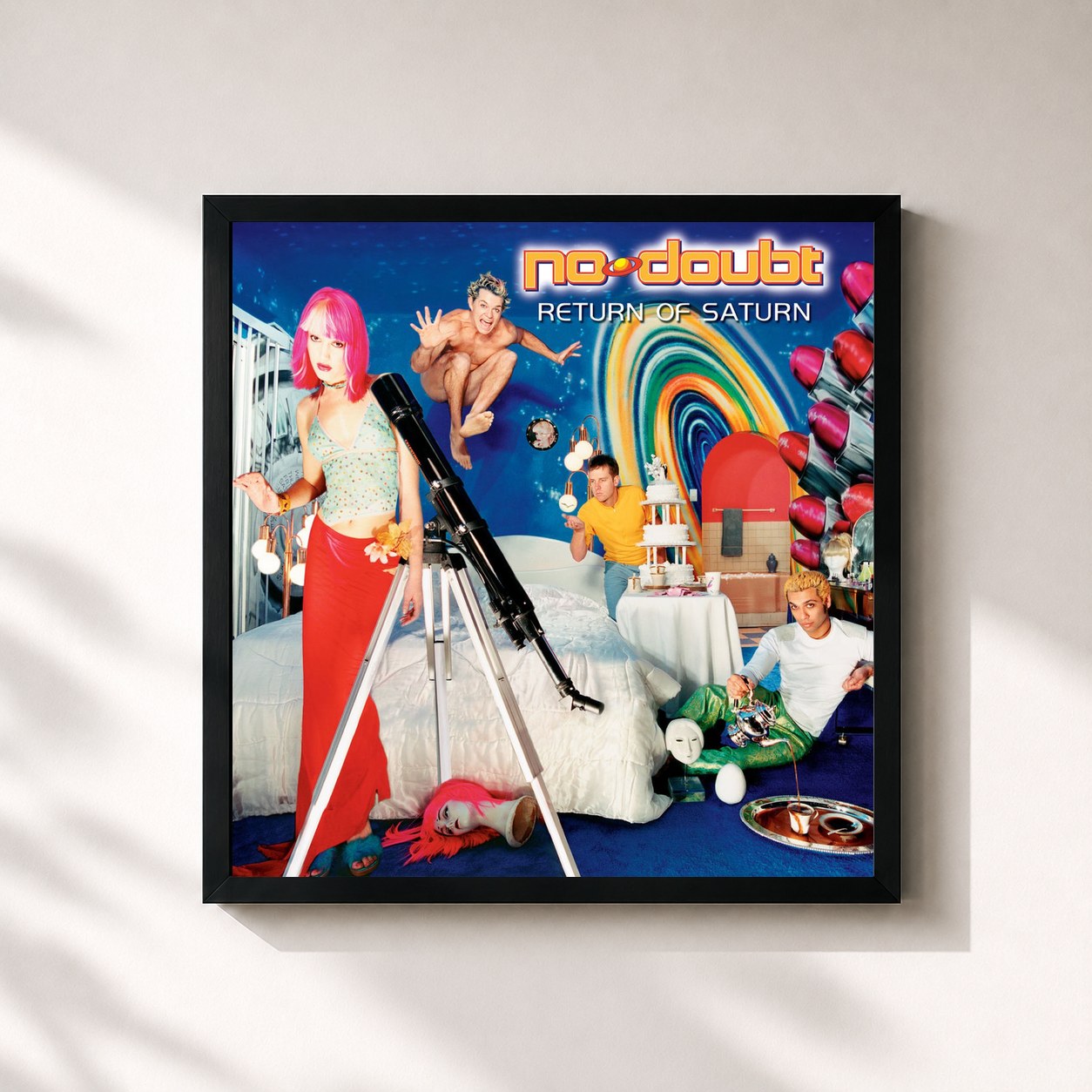 #noir Tableau carré de l'album Return Of Saturn de No Doubt, cadre noir 32x32 cm