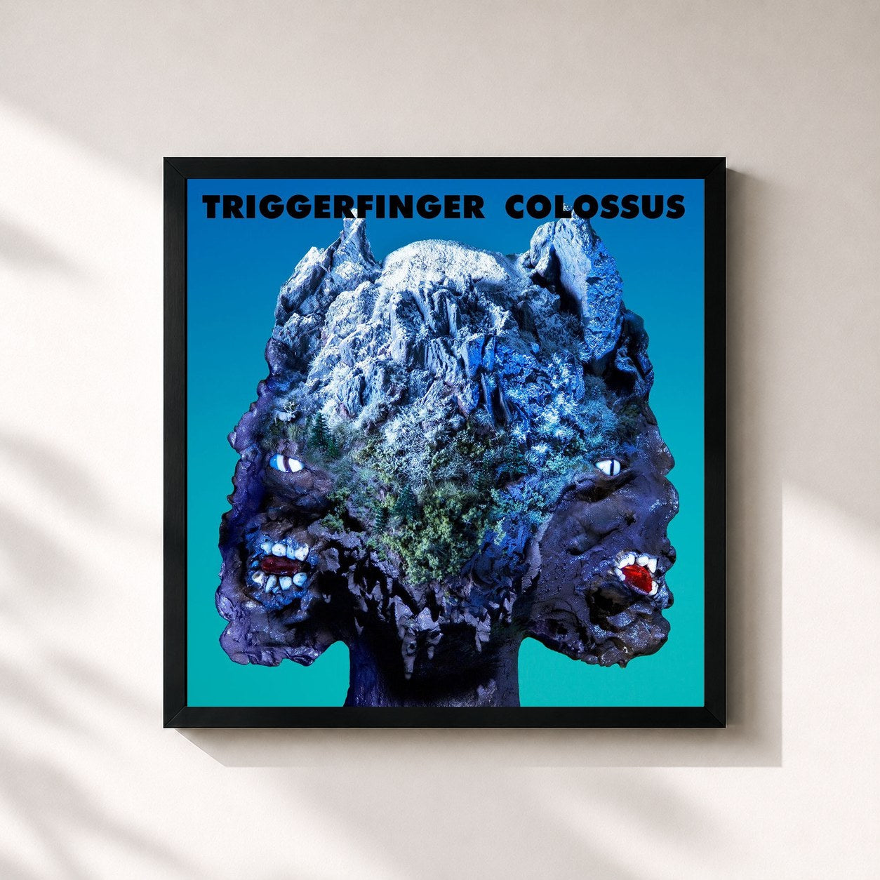#noir Tableau carré de l'album Colossus de Triggerfinger, cadre noir 32x32 cm