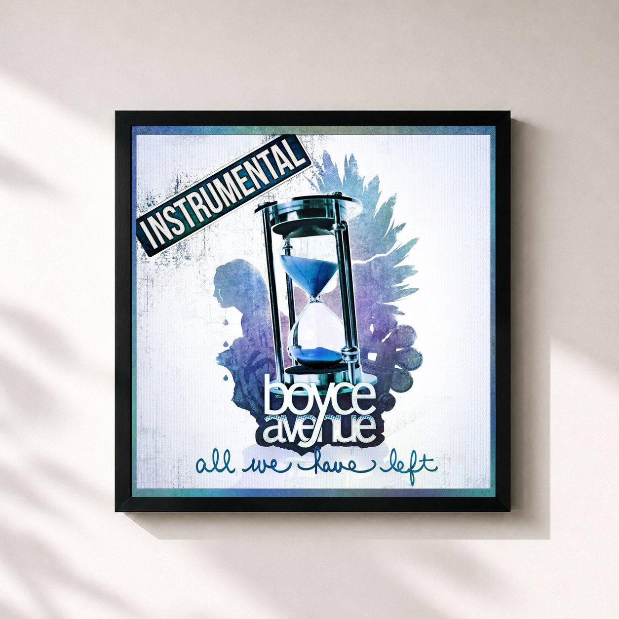 #noir Tableau carré de l'album All We Have Left (Instrumental) de Boyce Avenue, cadre noir 32x32 cm