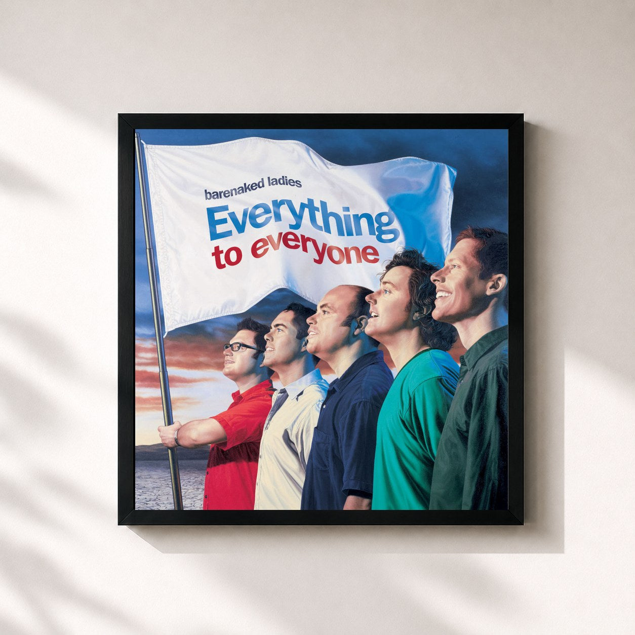 #noir Tableau carré de l'album Everything to Everyone de Barenaked Ladies, cadre noir 32x32 cm