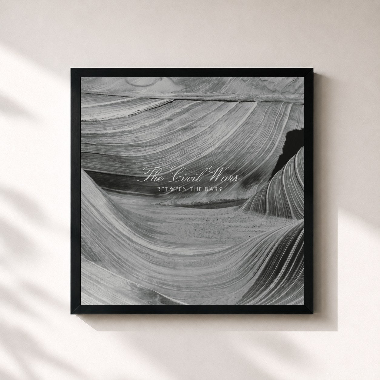 #noir Tableau carré de l'album Between The Bars (EP) de the Civil Wars, cadre noir 32x32 cm