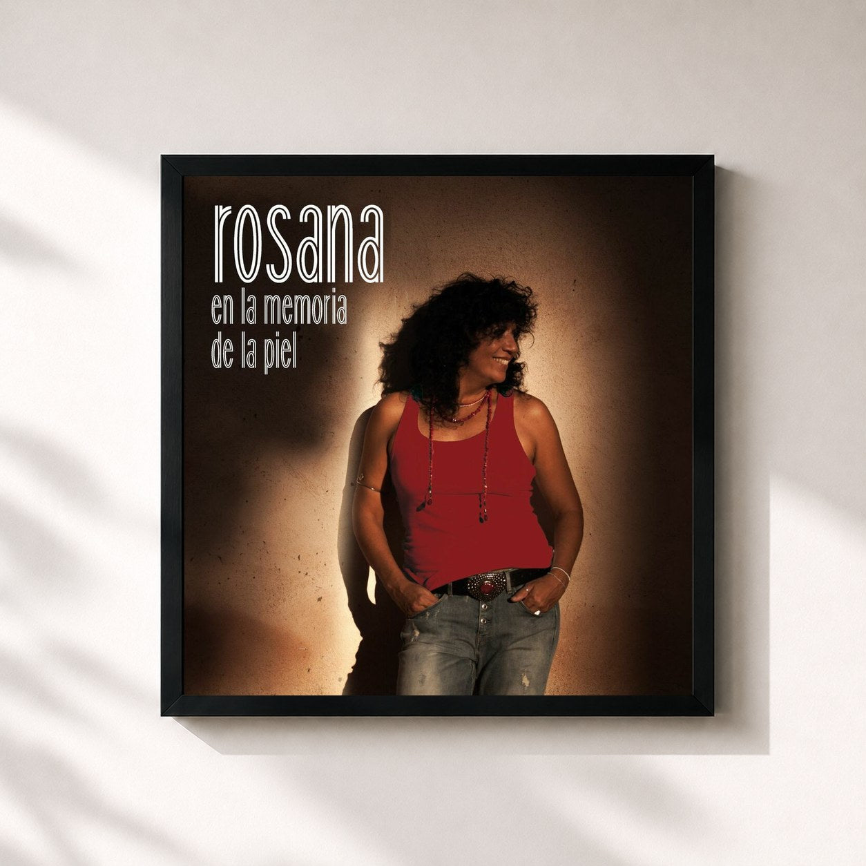 #noir Tableau carré de l'album En la memoria de la piel (Deluxe Version) de Rosana, cadre noir 32x32 cm