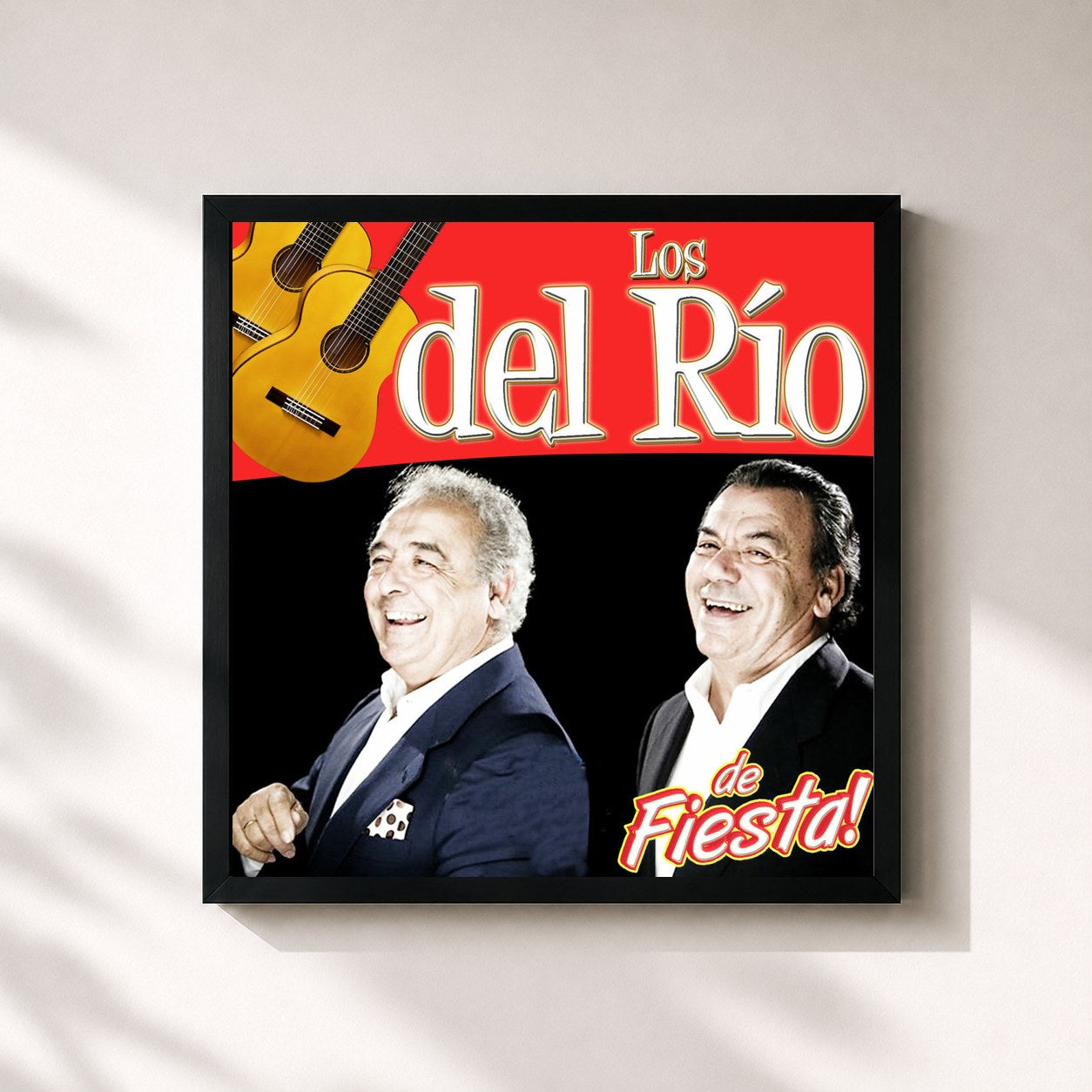 #noir Tableau carré de l'album Los del Río, de Fiesta de Los Del Río, cadre noir 32x32 cm
