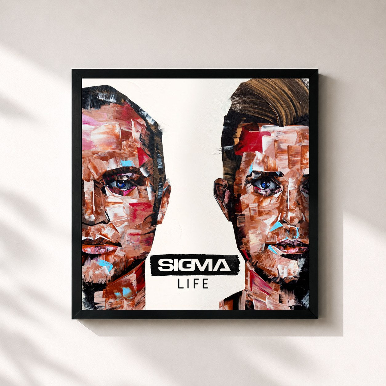 #noir Tableau carré de l'album Life (Deluxe) de Sigma, cadre noir 32x32 cm