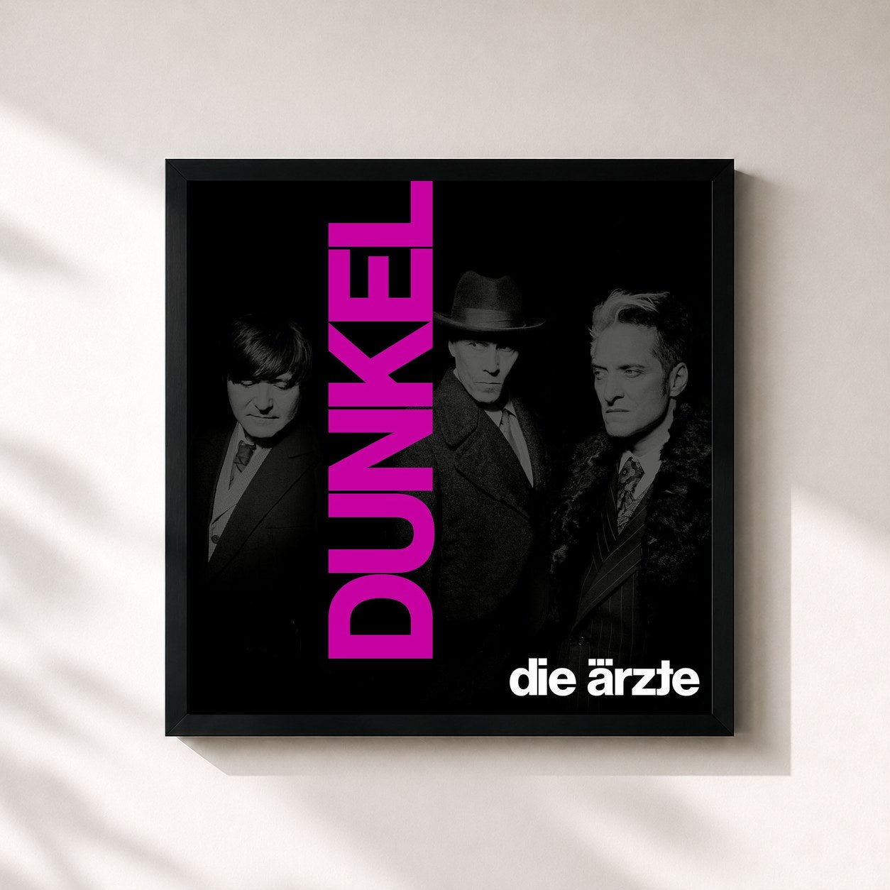 #noir Tableau carré de l'album DUNKEL de Die Ärzte, cadre noir 32x32 cm