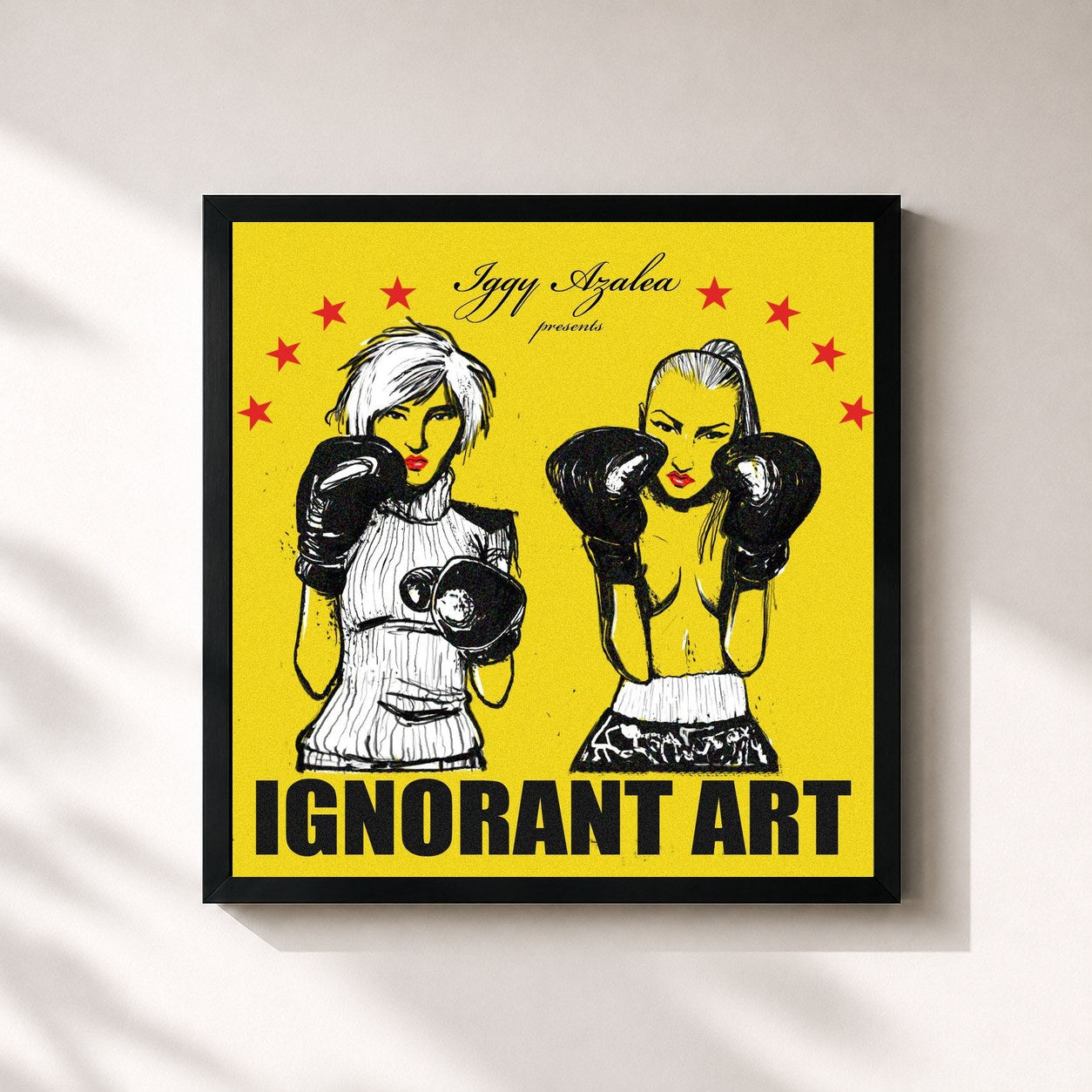 #noir Tableau carré de l'album Ignorant Art de Iggy Azalea, cadre noir 32x32 cm