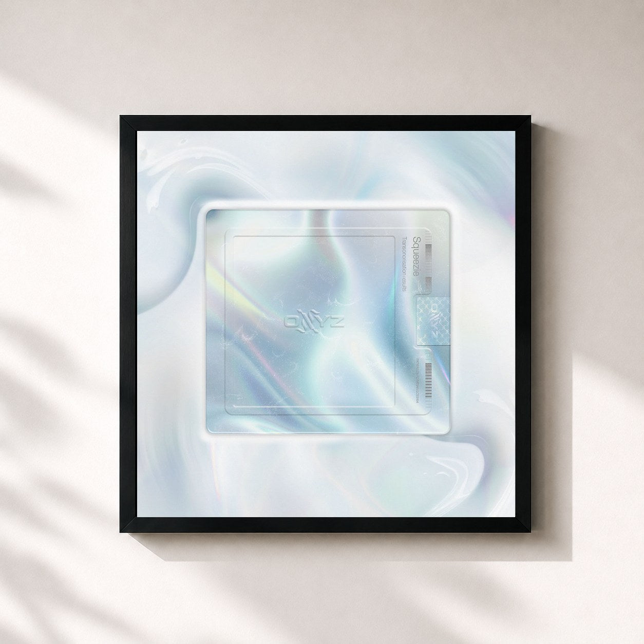 #noir Tableau carré de l'album Oxyz de Squeezie, cadre noir 32x32 cm