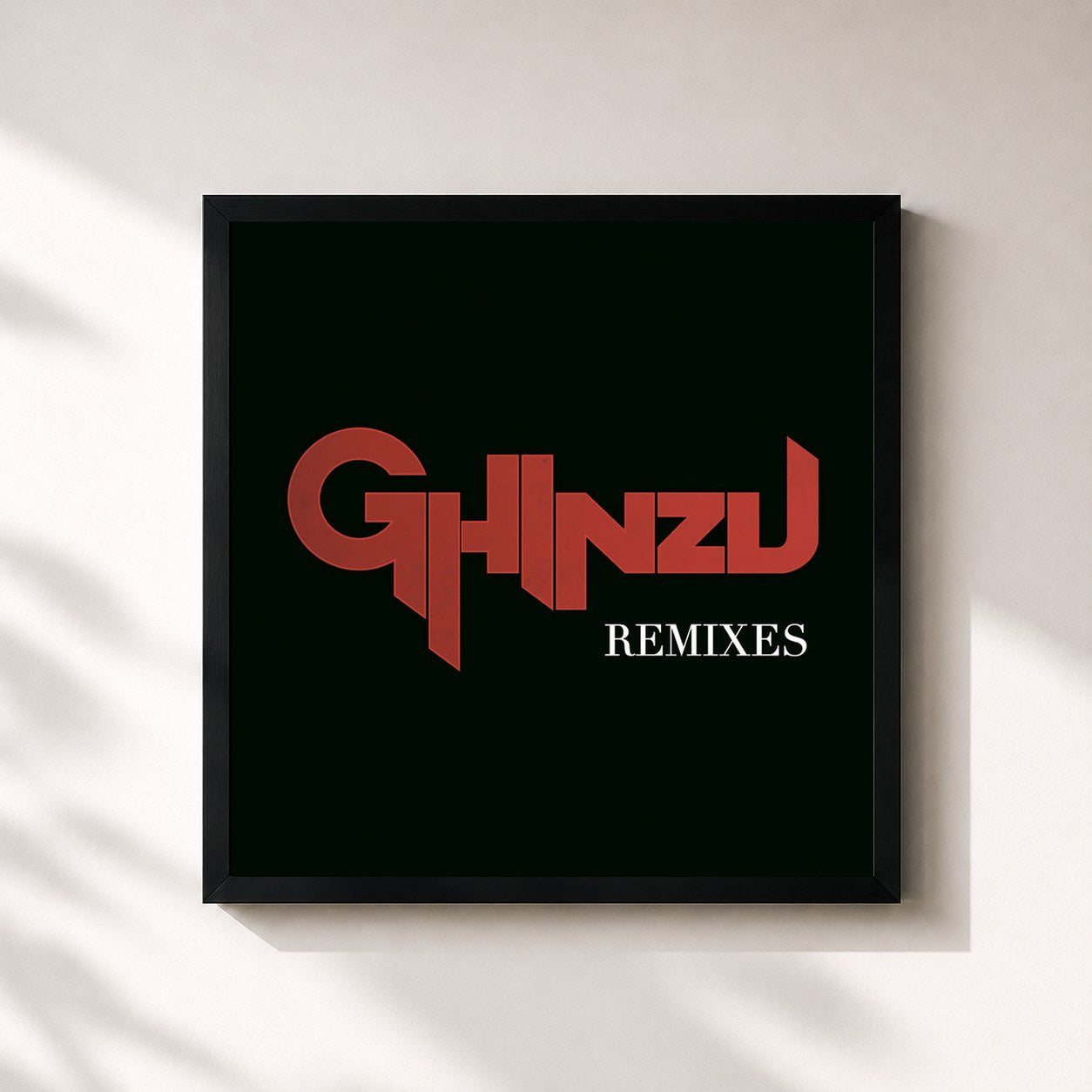 #noir Tableau carré de l'album Mirror Mirror EP remix de Ghinzu, cadre noir 32x32 cm