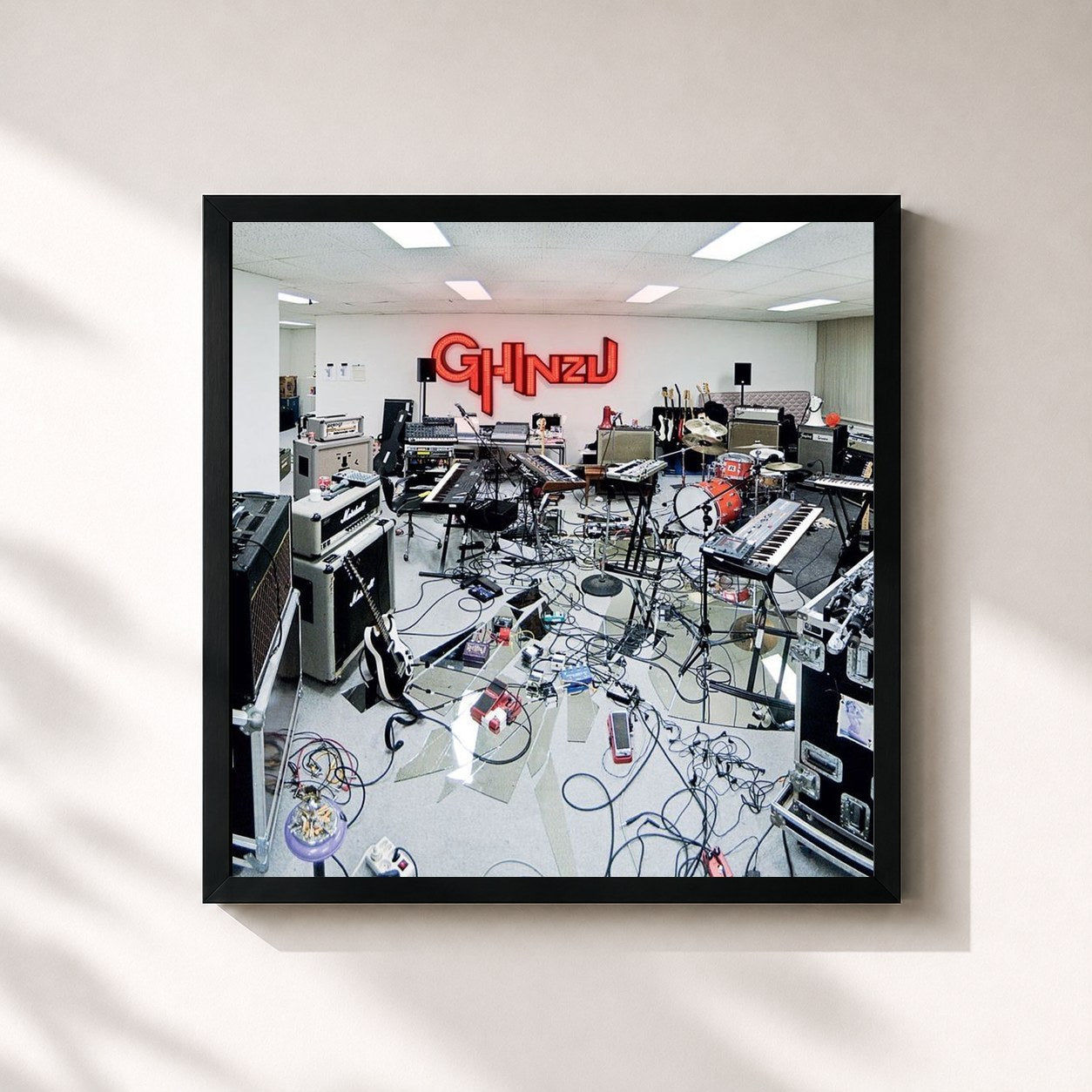 #noir Tableau carré de l'album Mirror Mirror de Ghinzu, cadre noir 32x32 cm