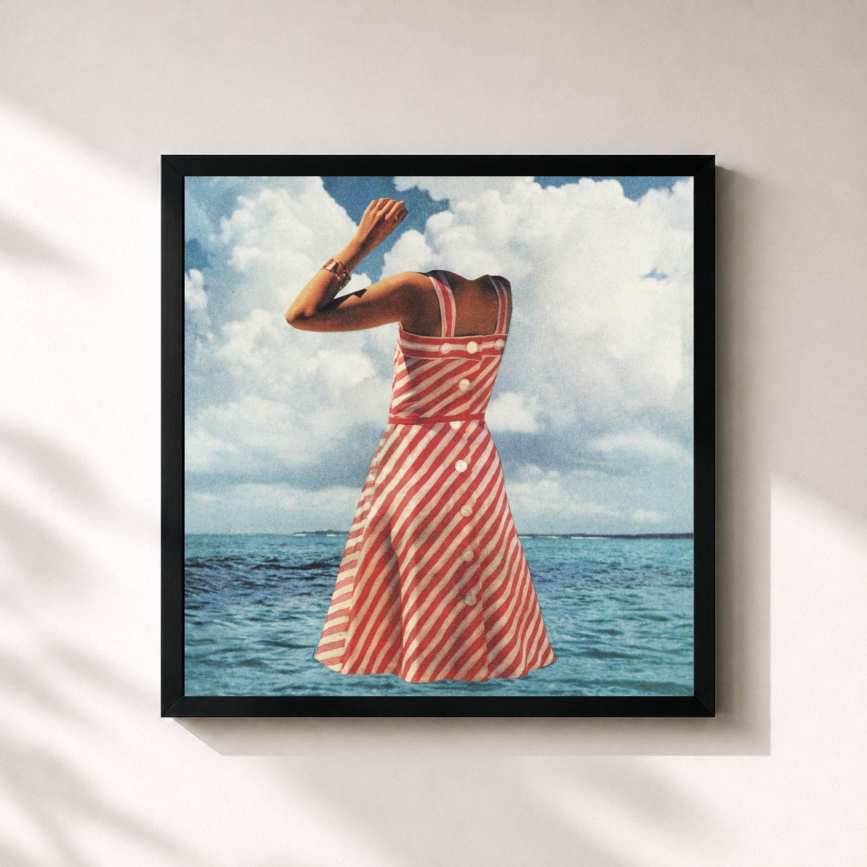 #noir Tableau carré de l'album Singles de Future Islands, cadre noir 32x32 cm