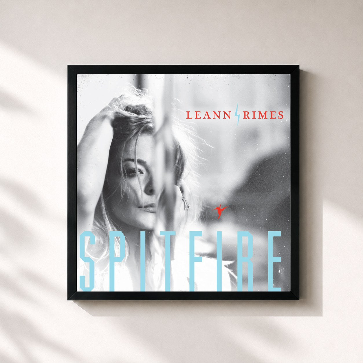 #noir Tableau carré de l'album Spitfire de LeAnn Rimes, cadre noir 32x32 cm