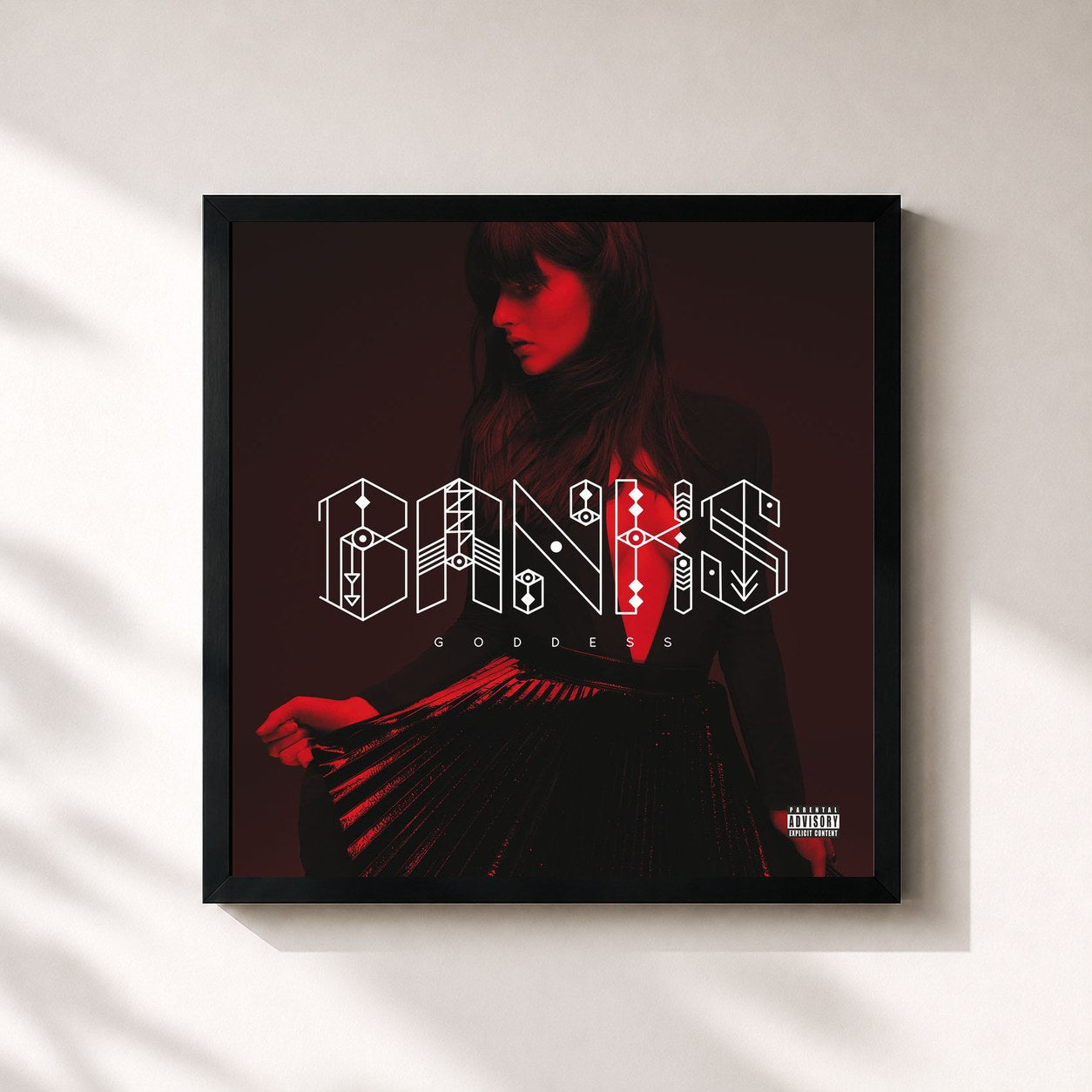 #noir Tableau carré de l'album Goddess (Deluxe) de Banks, cadre noir 32x32 cm
