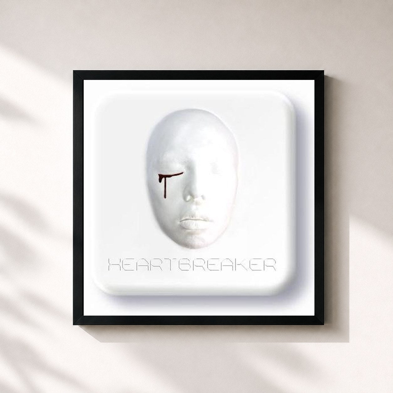 #noir Tableau carré de l'album Heartbreaker de G-DRAGON, cadre noir 32x32 cm