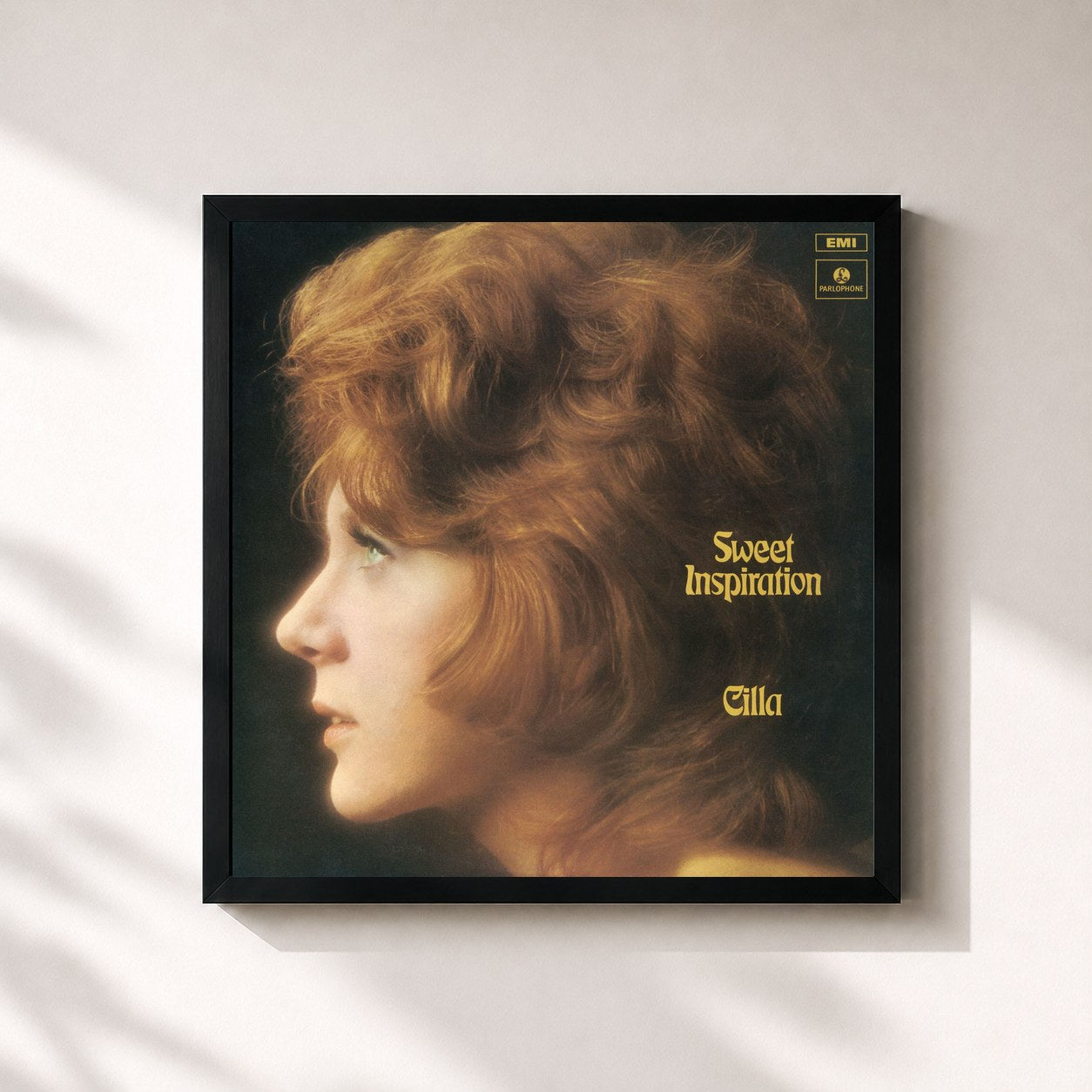 #noir Tableau carré de l'album Sweet Inspiration de Cilla Black, cadre noir 32x32 cm
