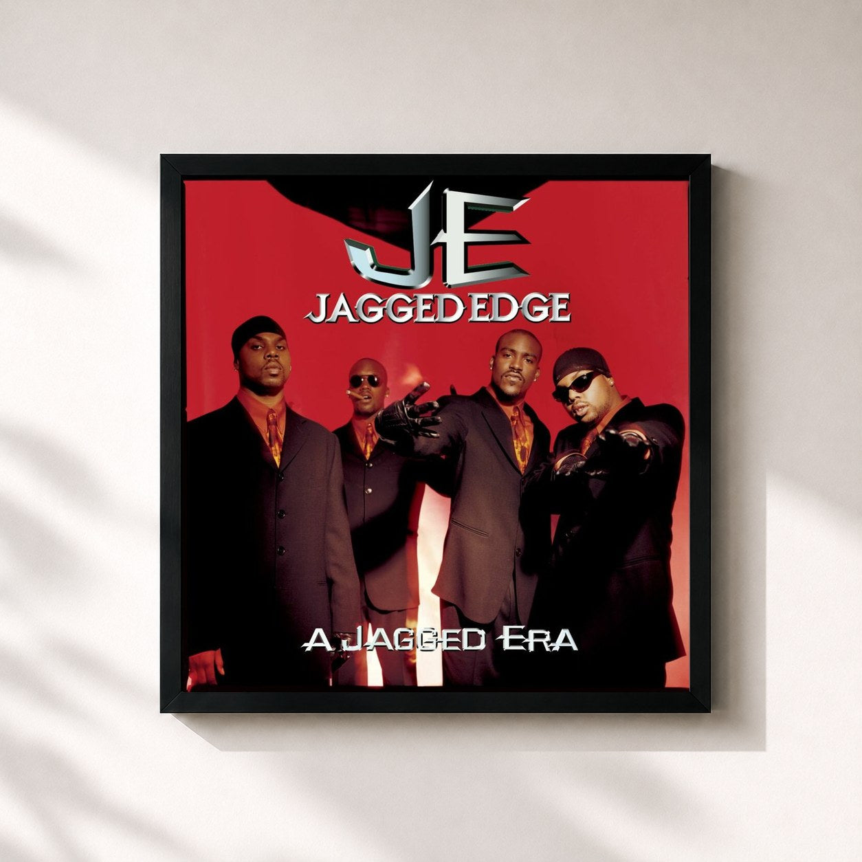#noir Tableau carré de l'album A Jagged Era de Jagged Edge, cadre noir 32x32 cm