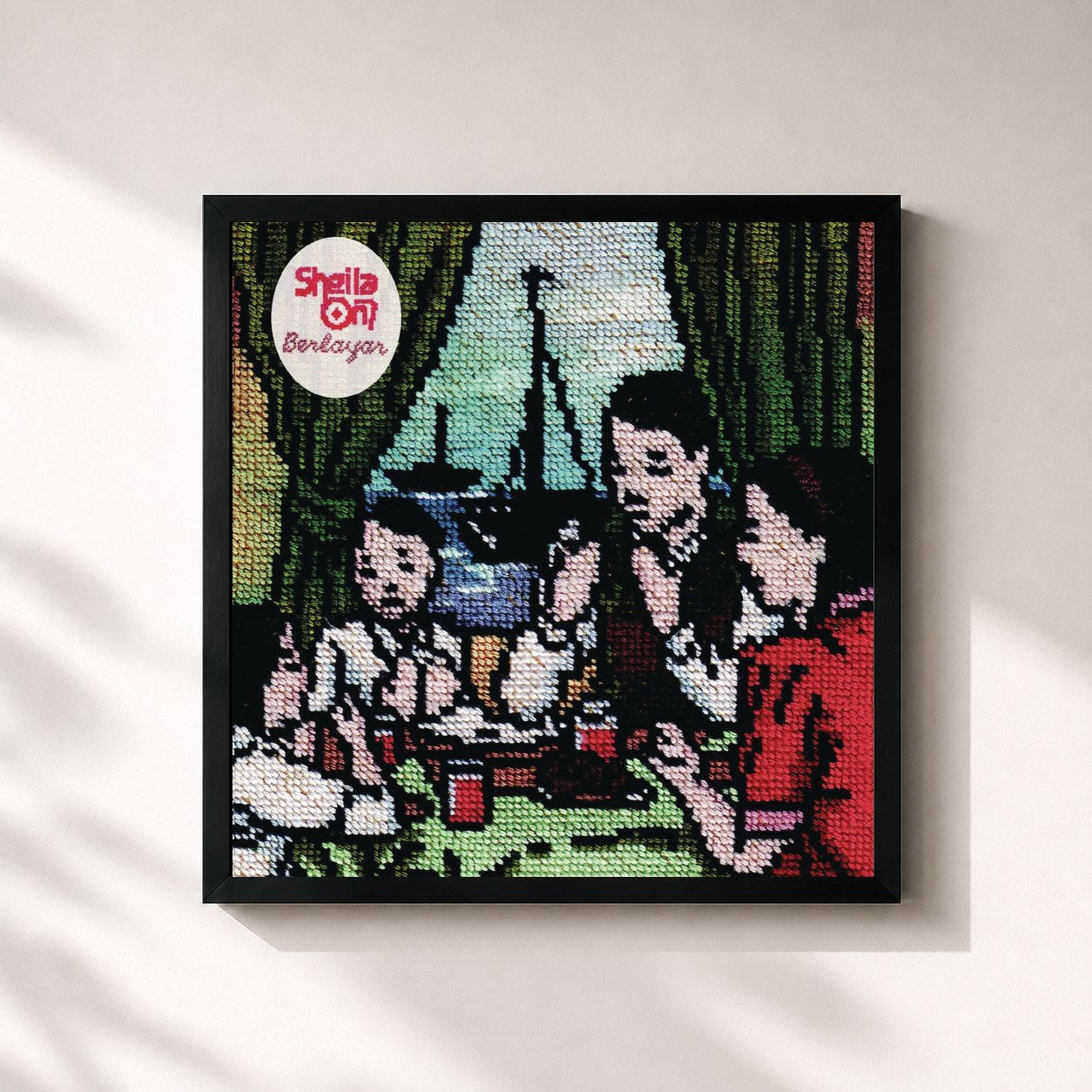 #noir Tableau carré de l'album Berlayar de Sheila On 7, cadre noir 32x32 cm